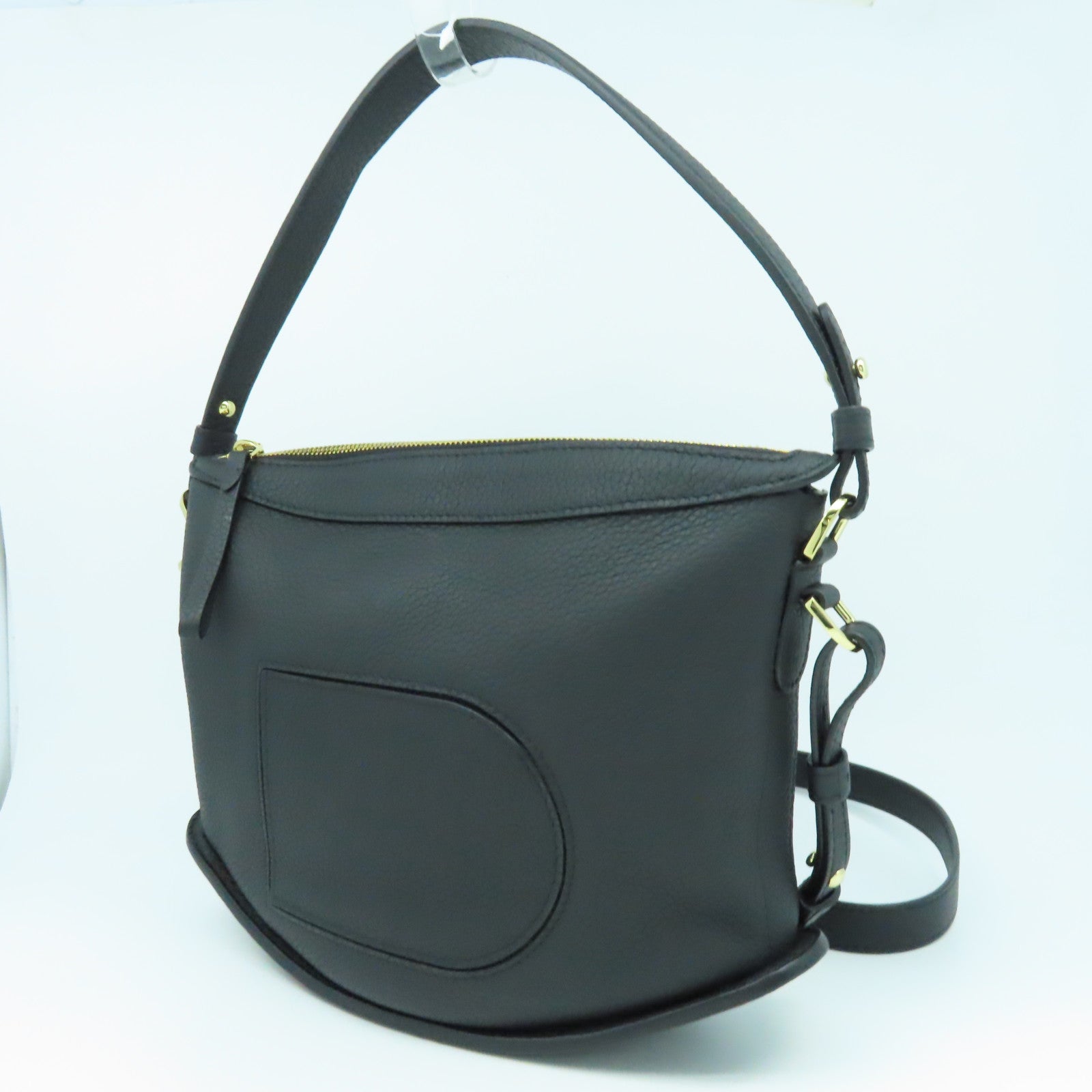 Delvaux 牛皮皮革Delvaux Pin金扣手挽肩背兩用袋黑色
