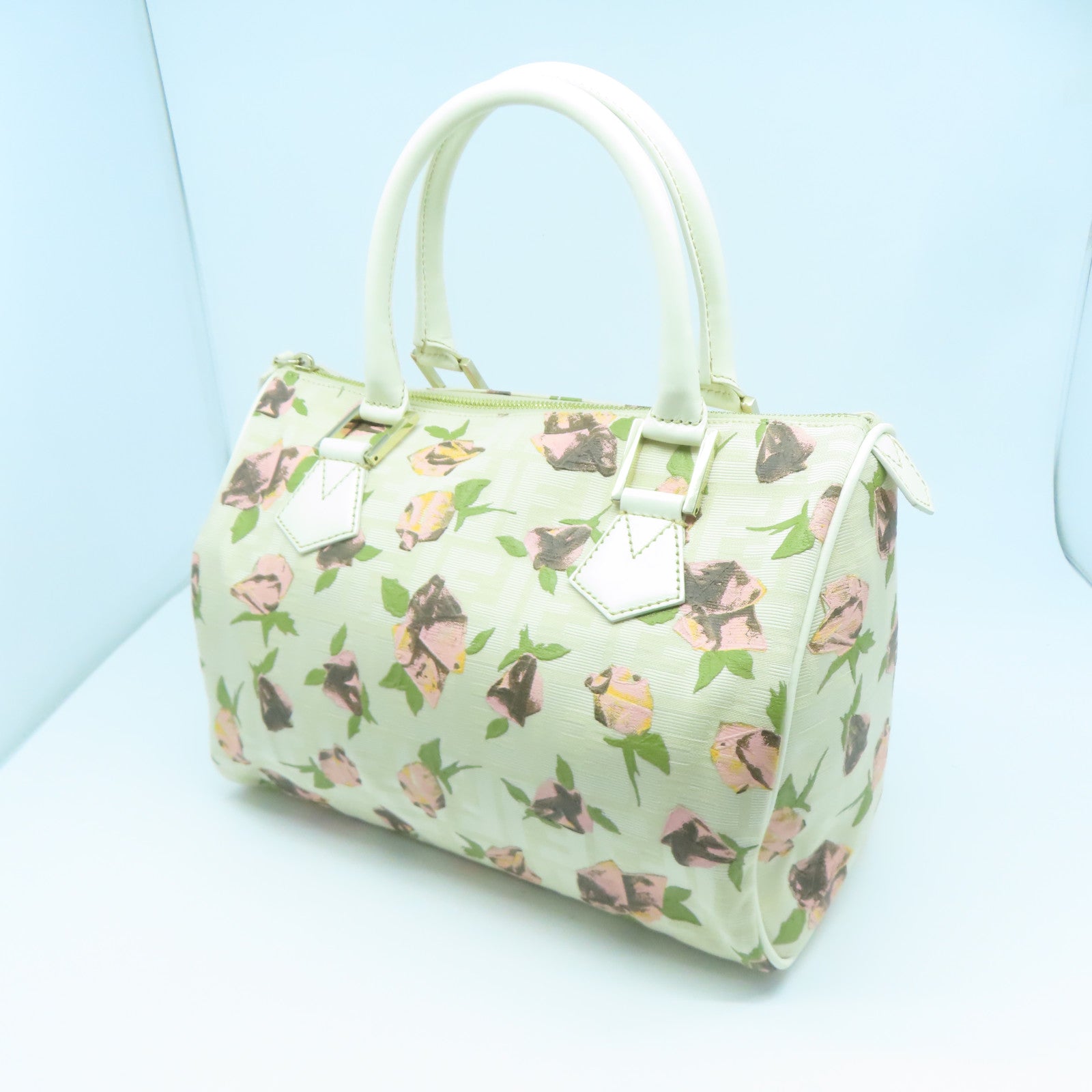 FENDI 【激減優惠】帆布Hand Bag金扣手挽袋米色
