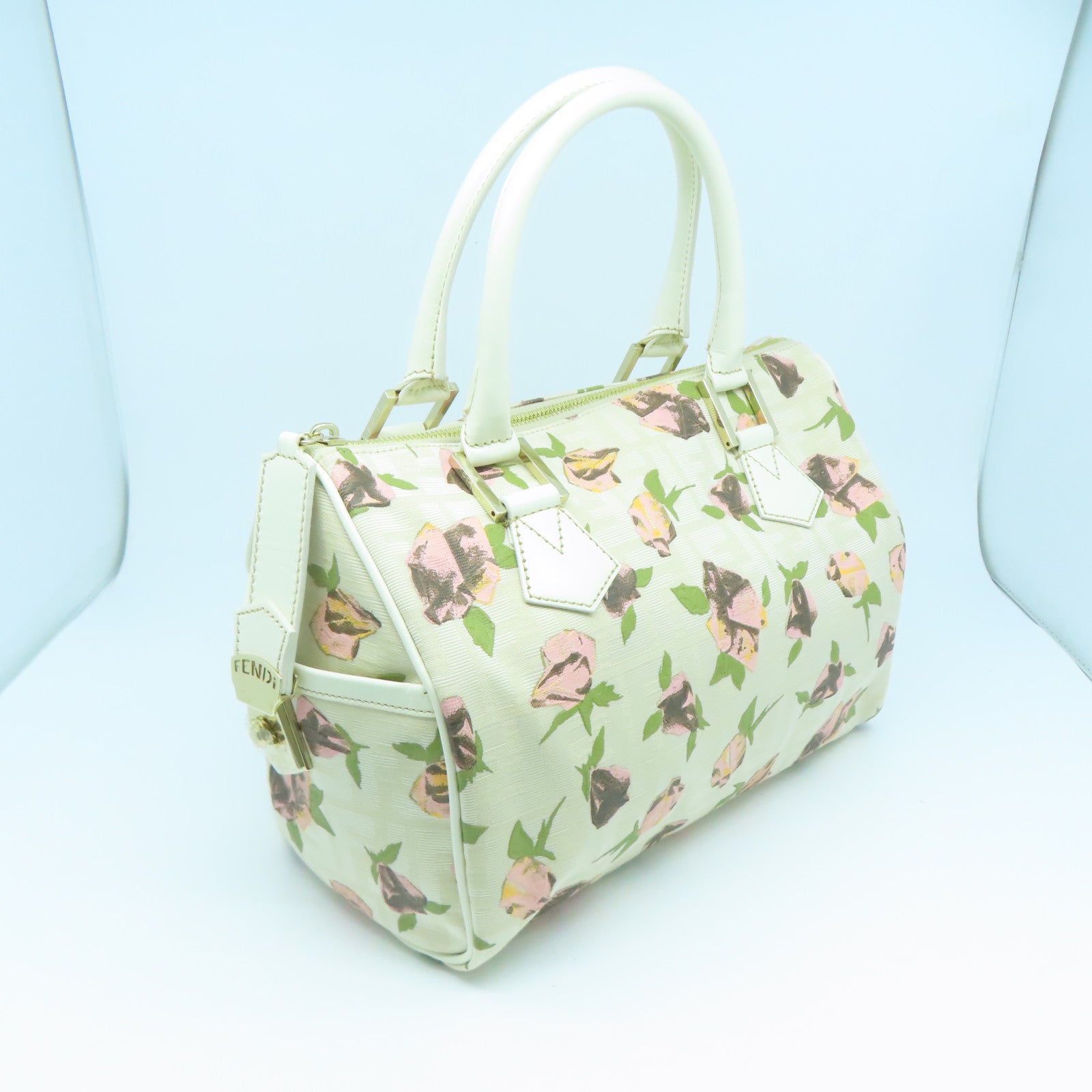 FENDI 【激減優惠】帆布Hand Bag金扣手挽袋米色