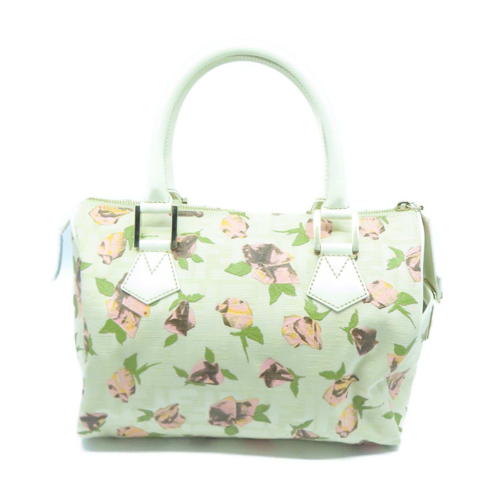 FENDI 【激減優惠】帆布Hand Bag金扣手挽袋米色
