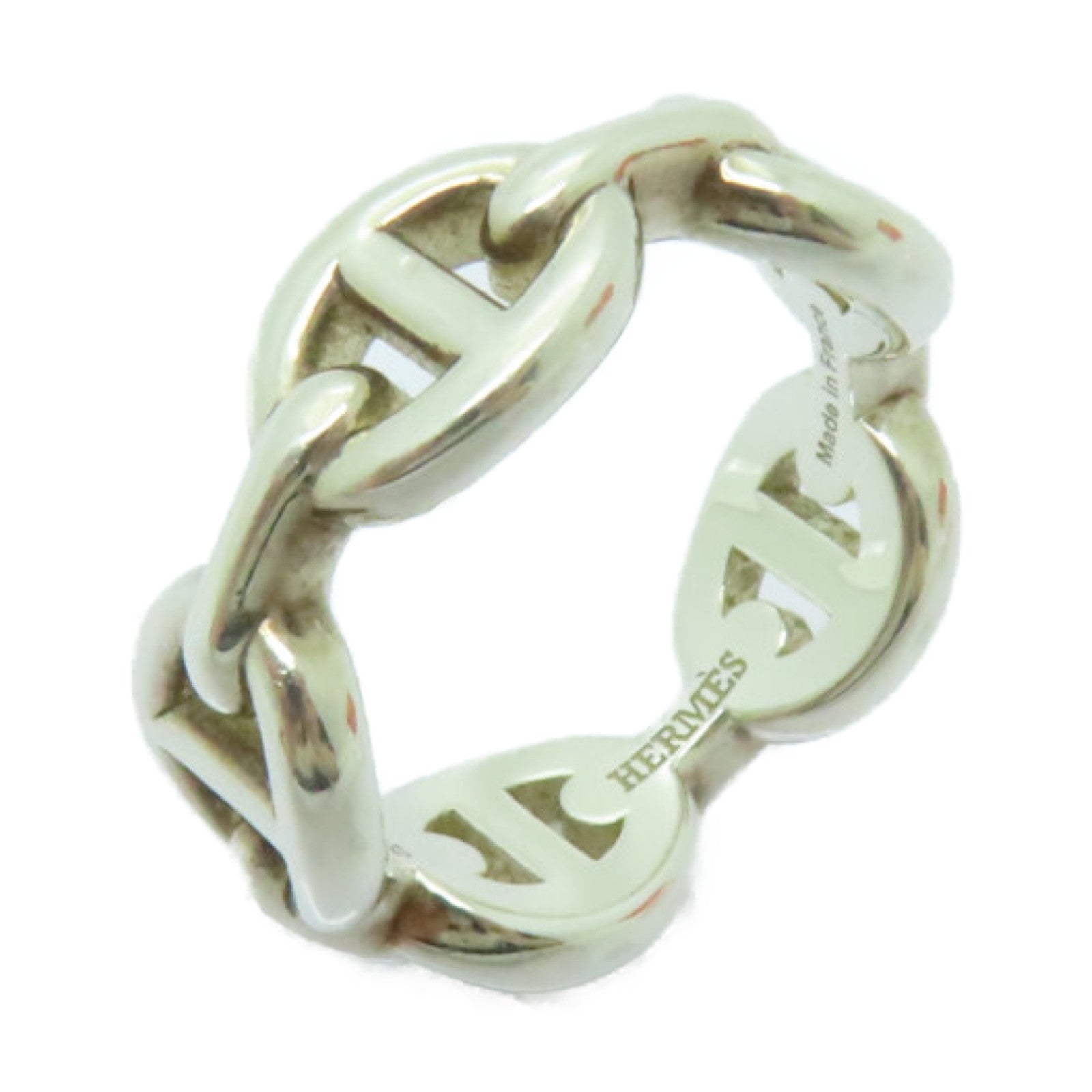 HERMES 925純銀Chaine d'ancre Enchainee Ring戒指#50
