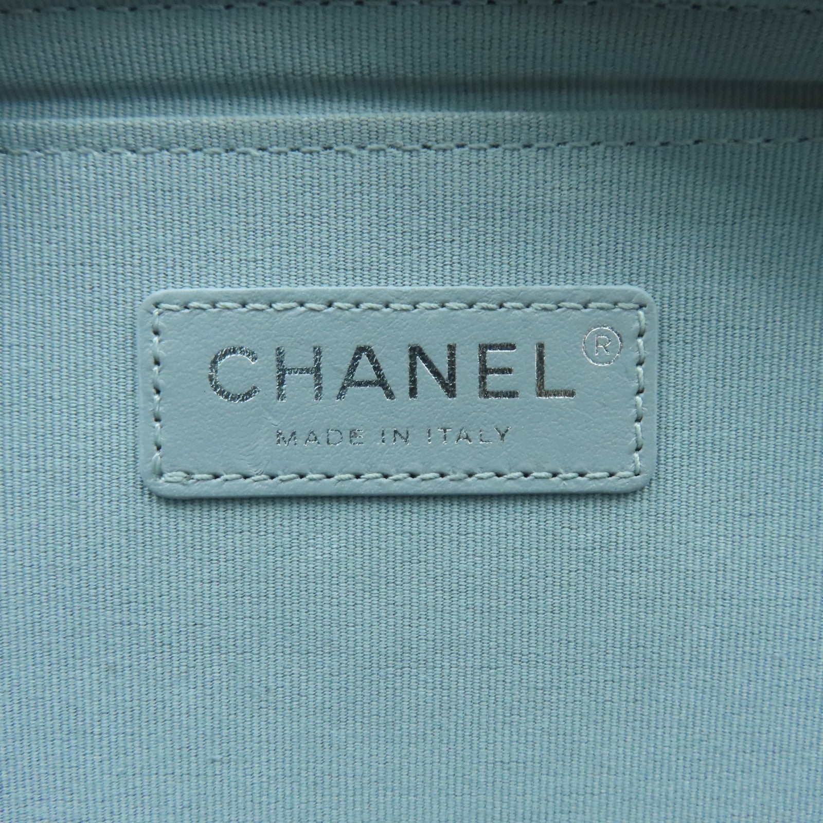 CHANEL 菱格皮革Chain Shoulder銀扣鏈帶肩背袋銀色