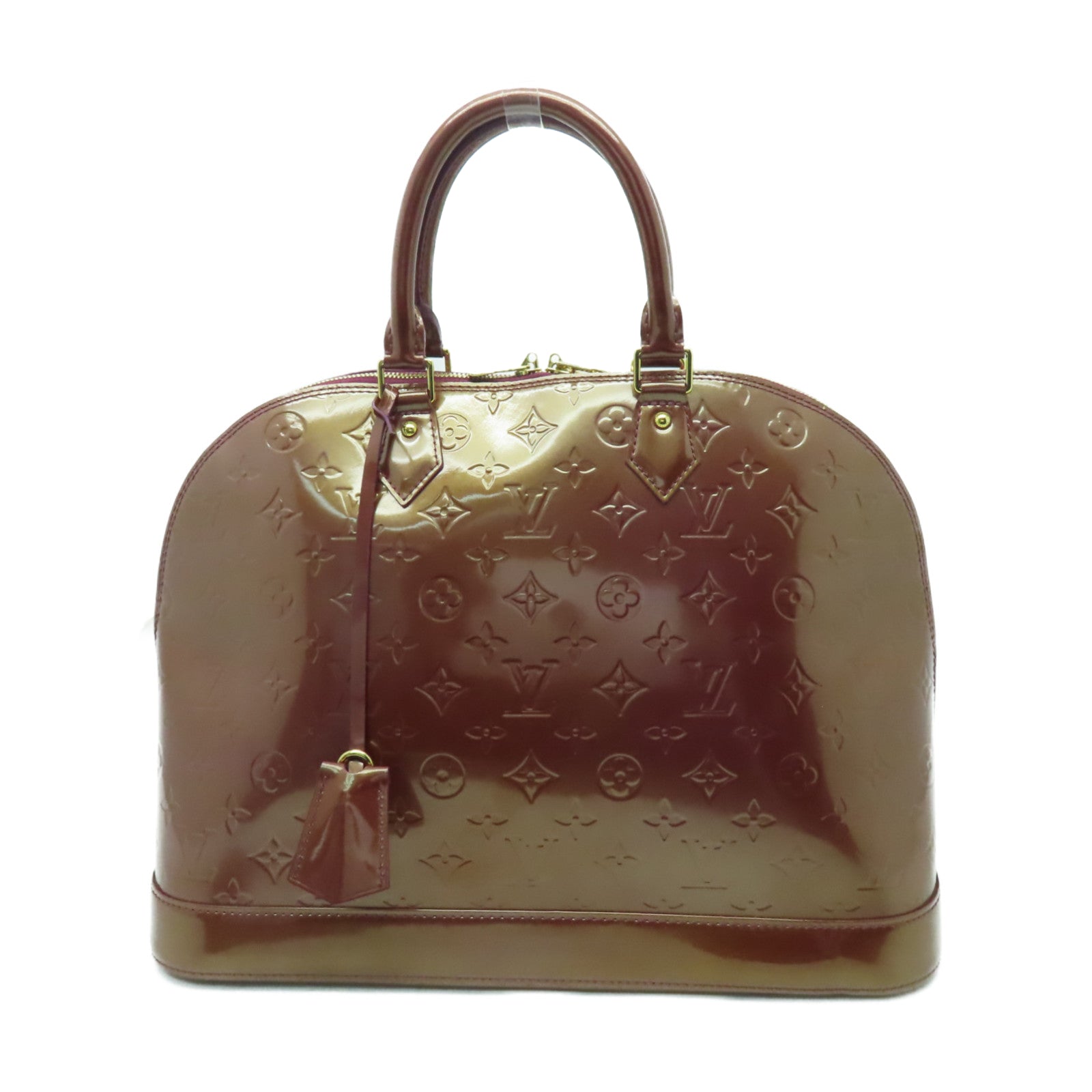 LOUIS VUITTON Vernis Alma MM金扣手挽袋紫色