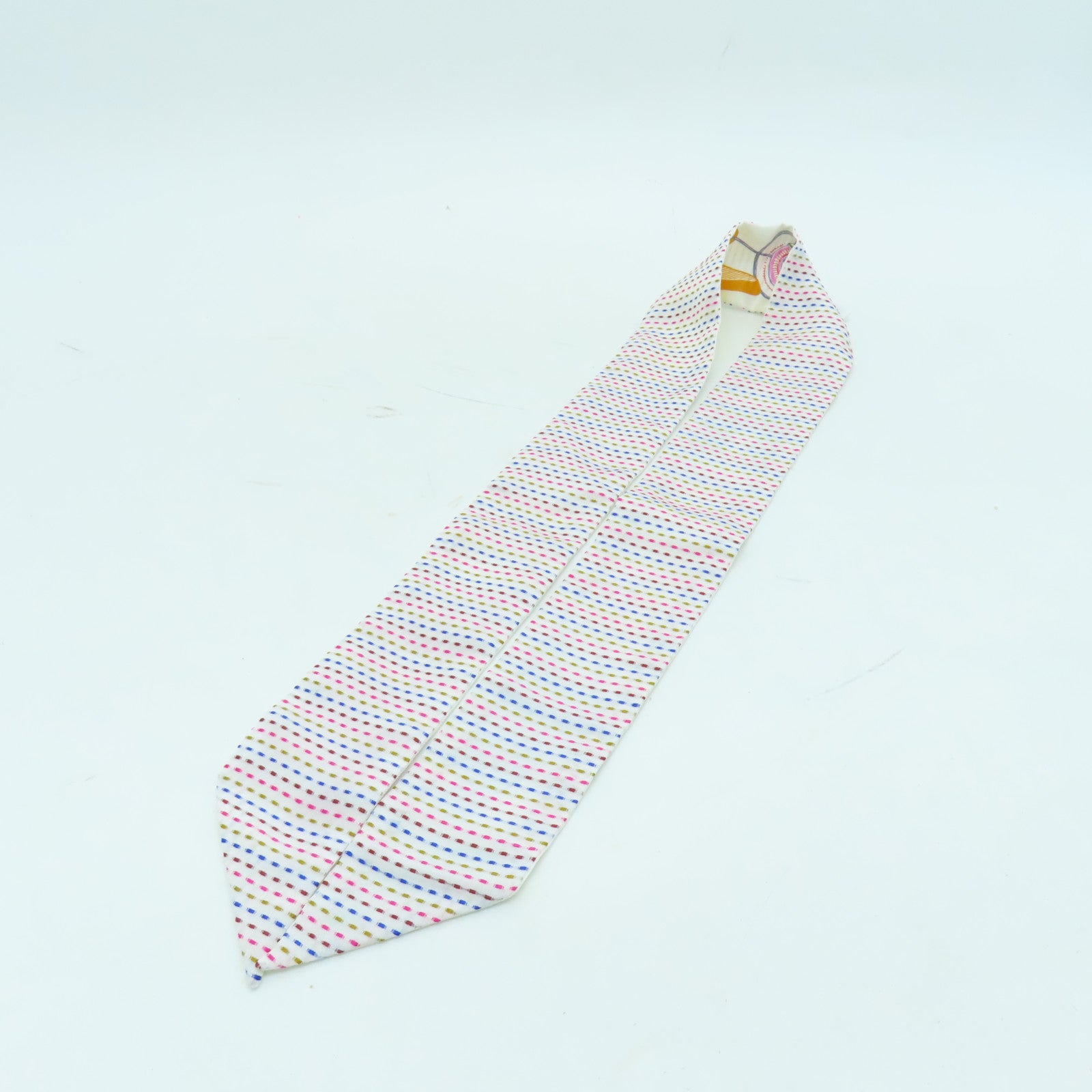 HERMES 【激減優惠】絲質Twilly絲巾白色/彩色