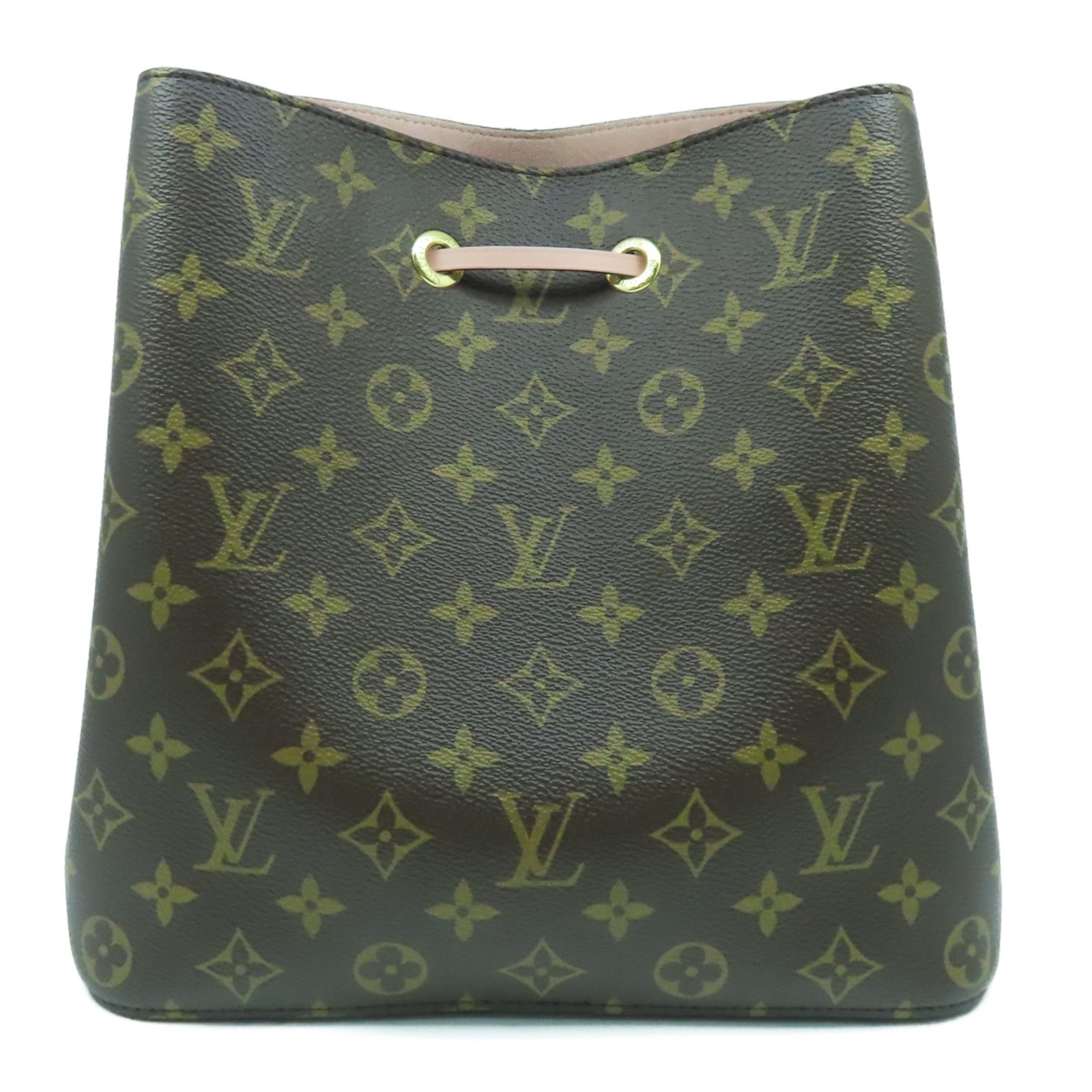 LOUIS VUITTON Monogram NeoNoe MM金扣肩背袋啡色/粉紅色