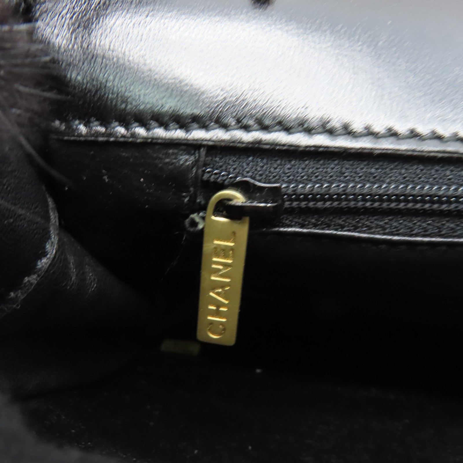 CHANEL 毛茸Chain Shoulder Bag金扣鏈帶肩背袋啡色