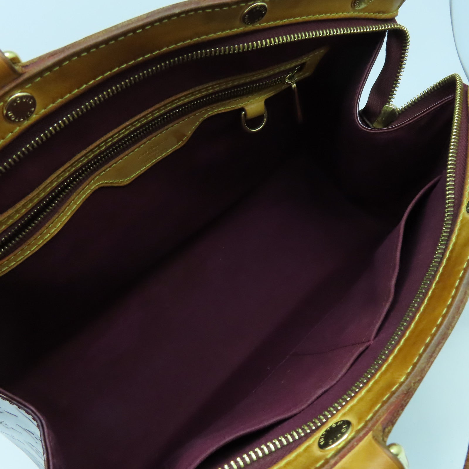 LOUIS VUITTON Monogram Vernis Brera MM金扣手挽肩背兩用袋酒紅色