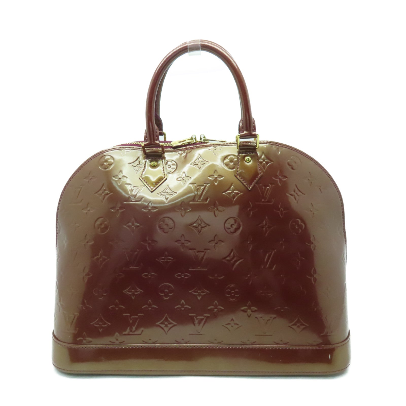 LOUIS VUITTON Vernis Alma MM金扣手挽袋紫色