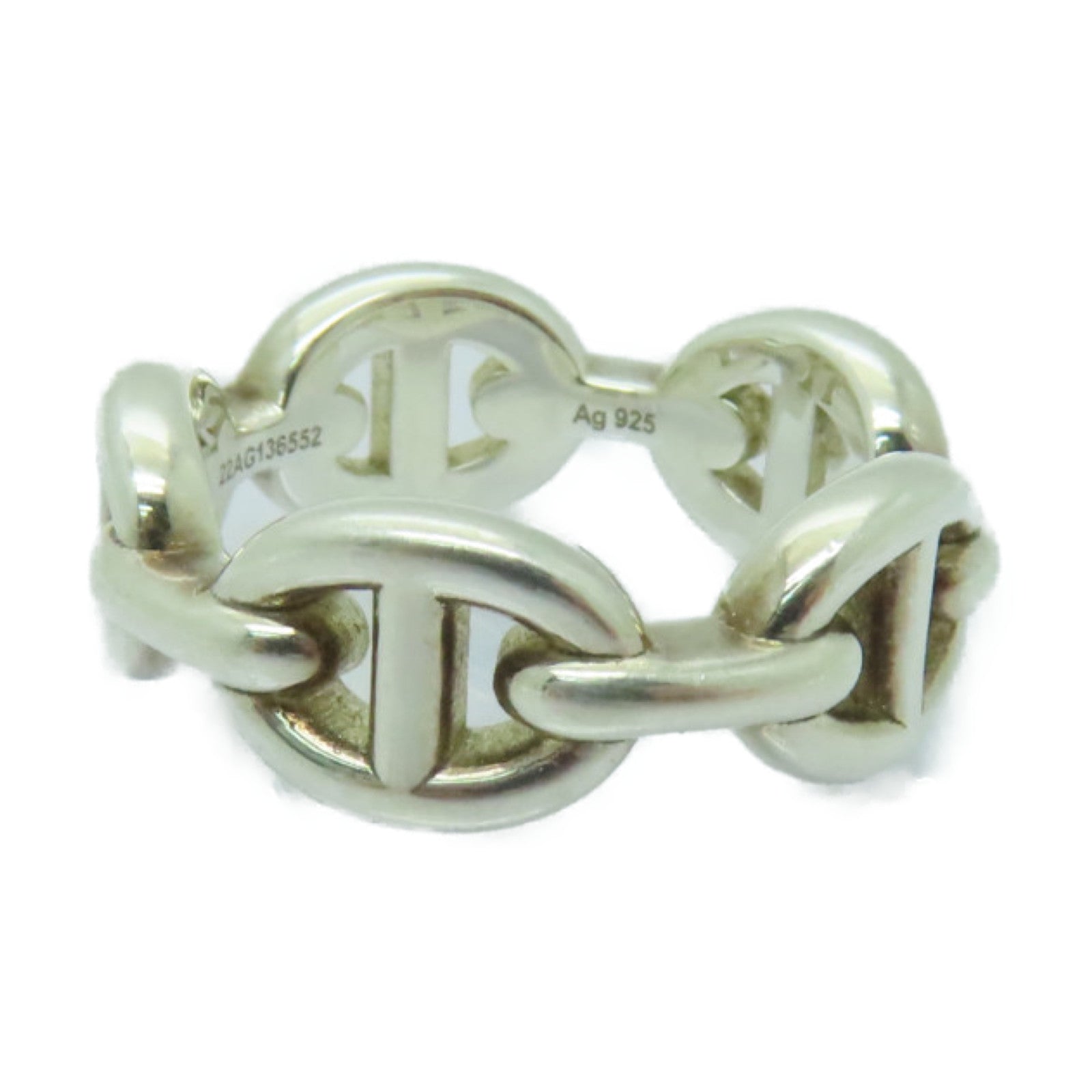 HERMES 925純銀Chaine d'ancre Enchainee Ring戒指#50