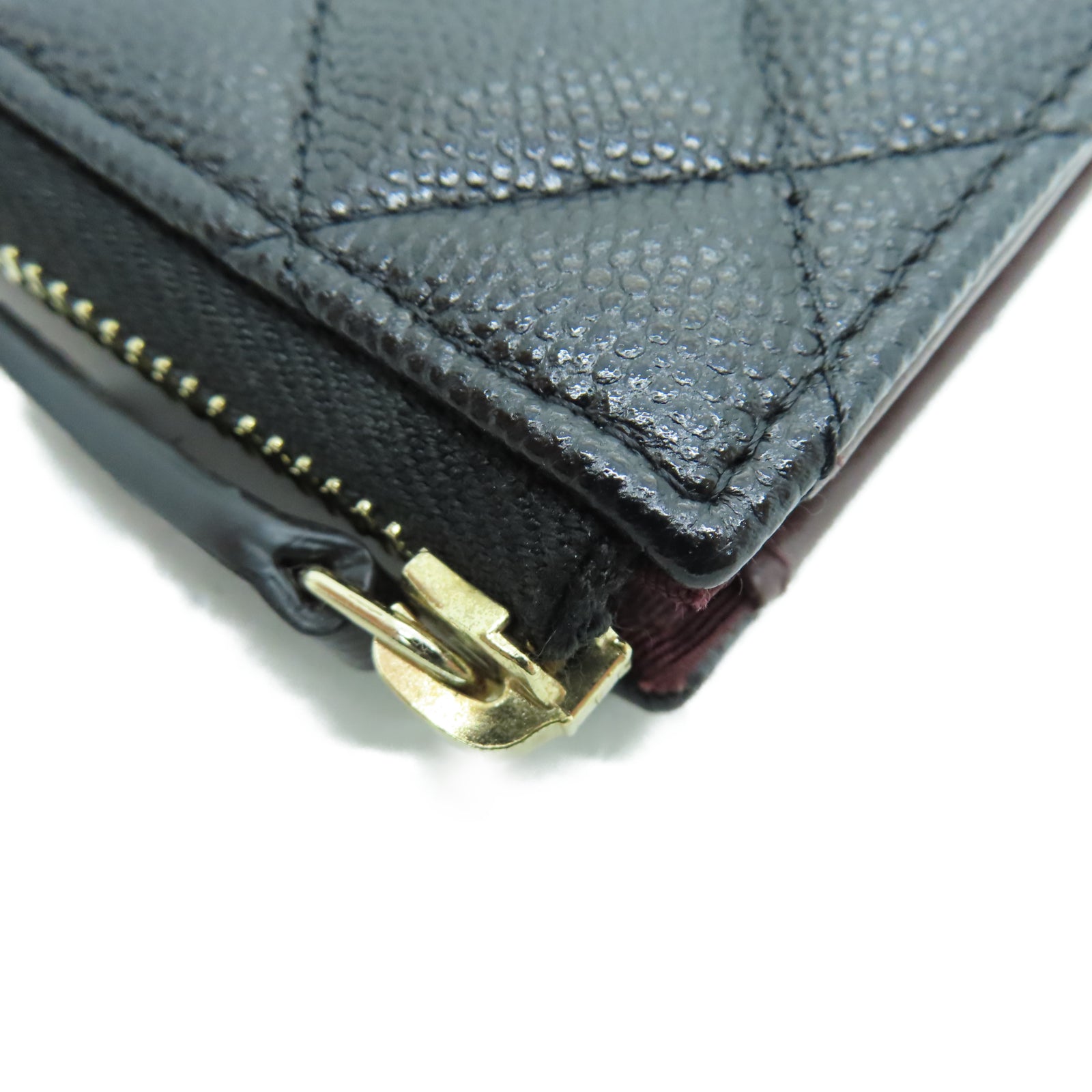 CHANEL 菱格Caviar皮革Card Case金扣卡片包黑色