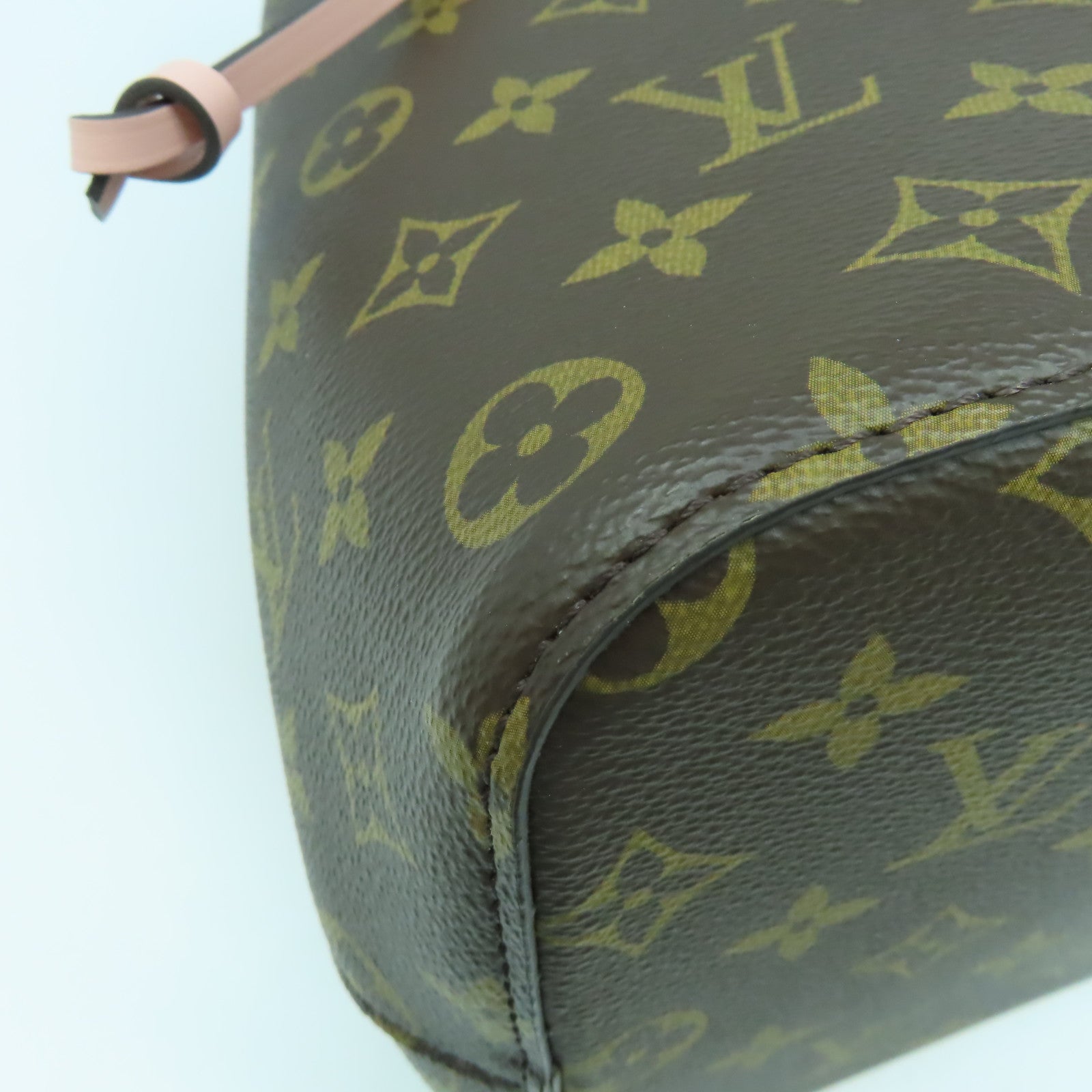 LOUIS VUITTON Monogram NeoNoe MM金扣肩背袋啡色/粉紅色