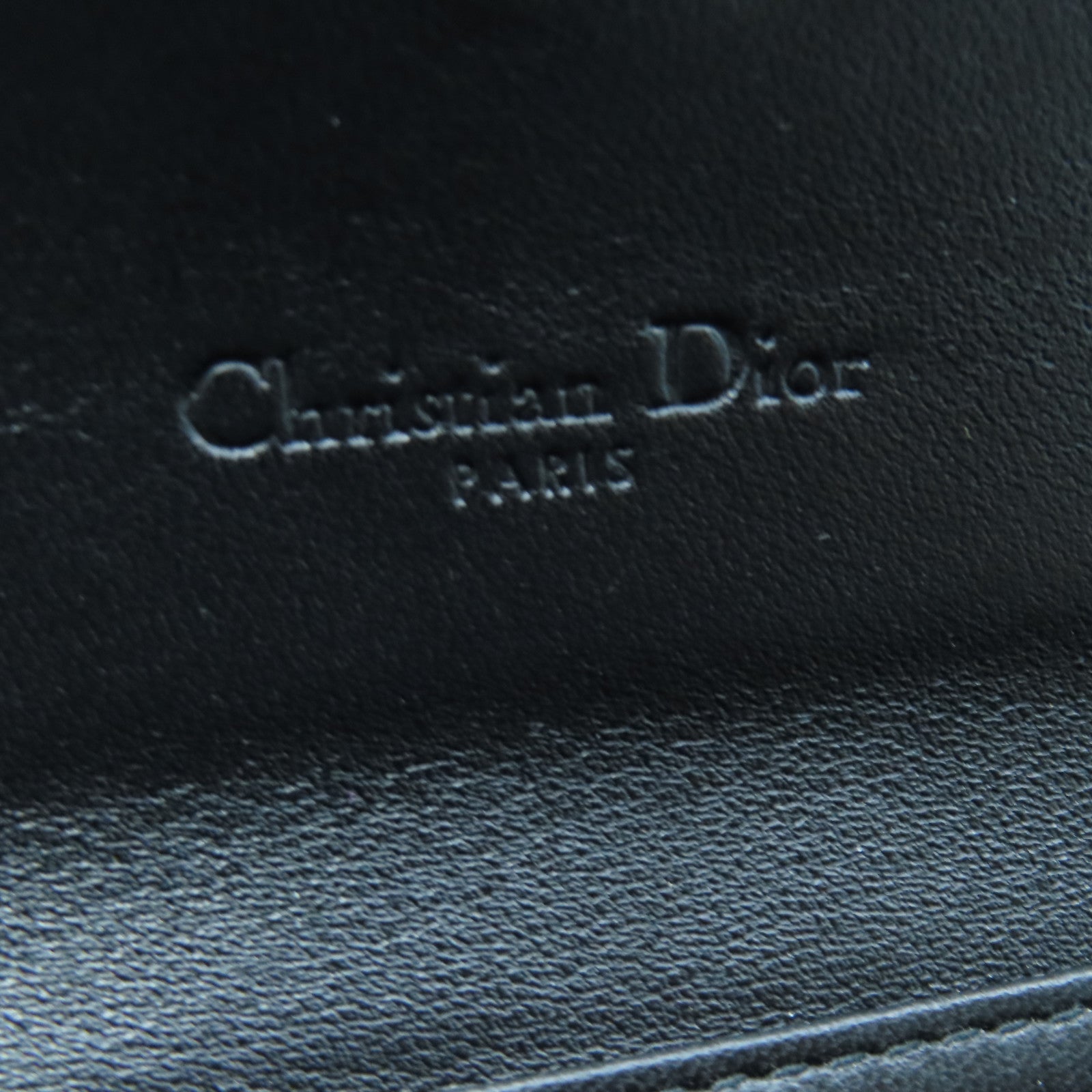 Dior Sheepskin Leather Wallet With Chain Silver Buckle Chain Shoulder Bag Black