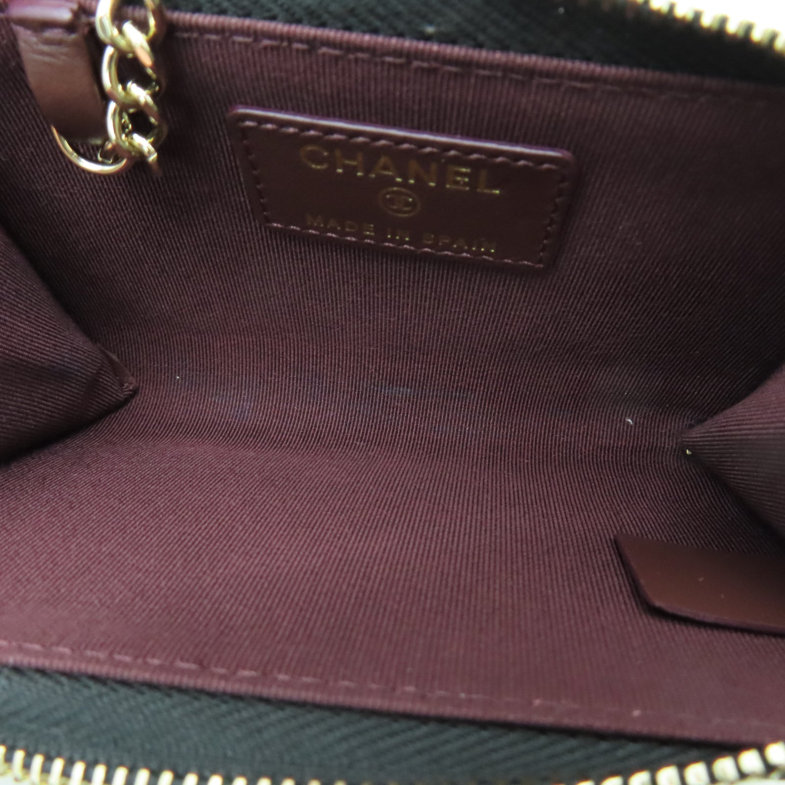 CHANEL 菱格Caviar皮革Card Case金扣卡片包黑色