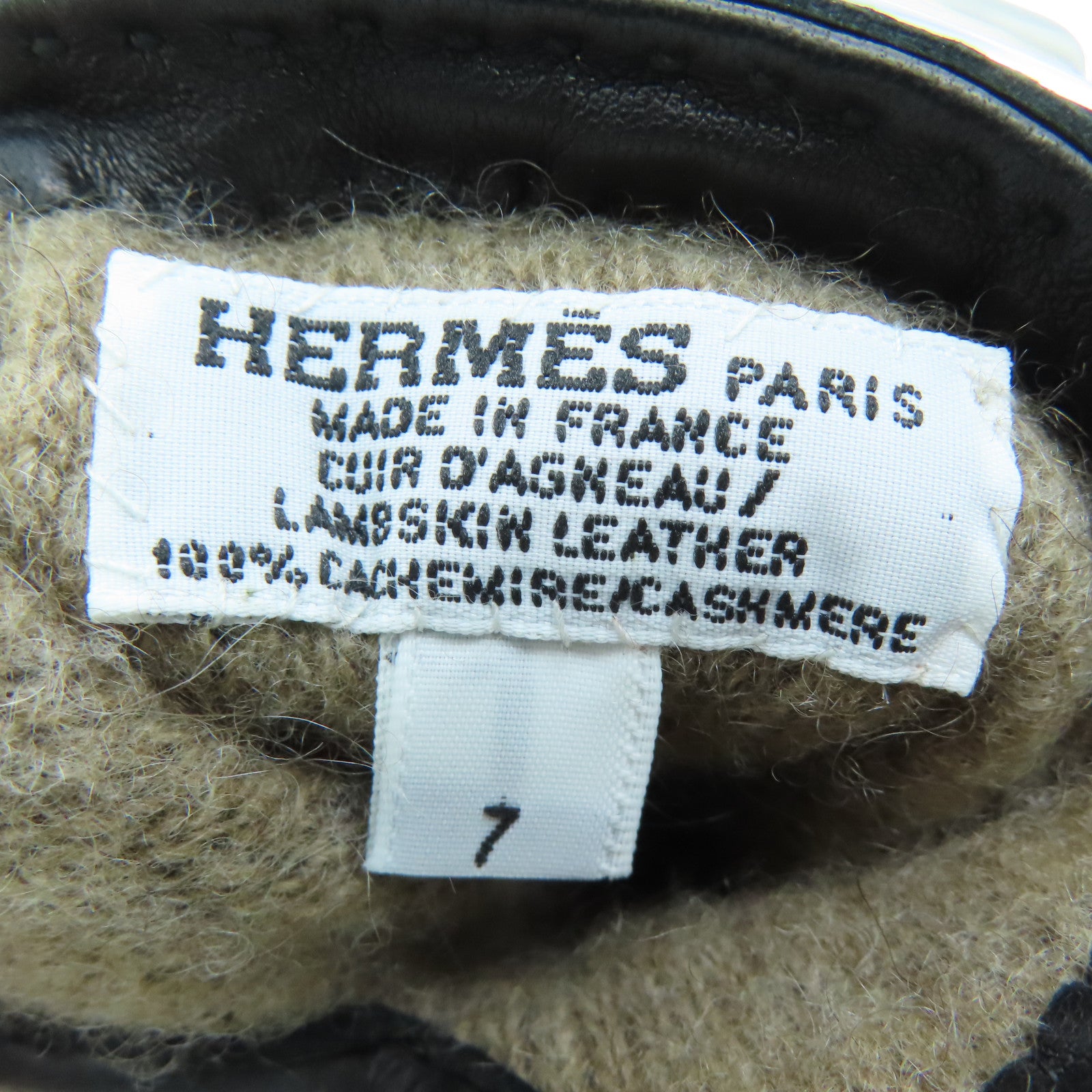HERMES Sheepskin Leather Gloves Black