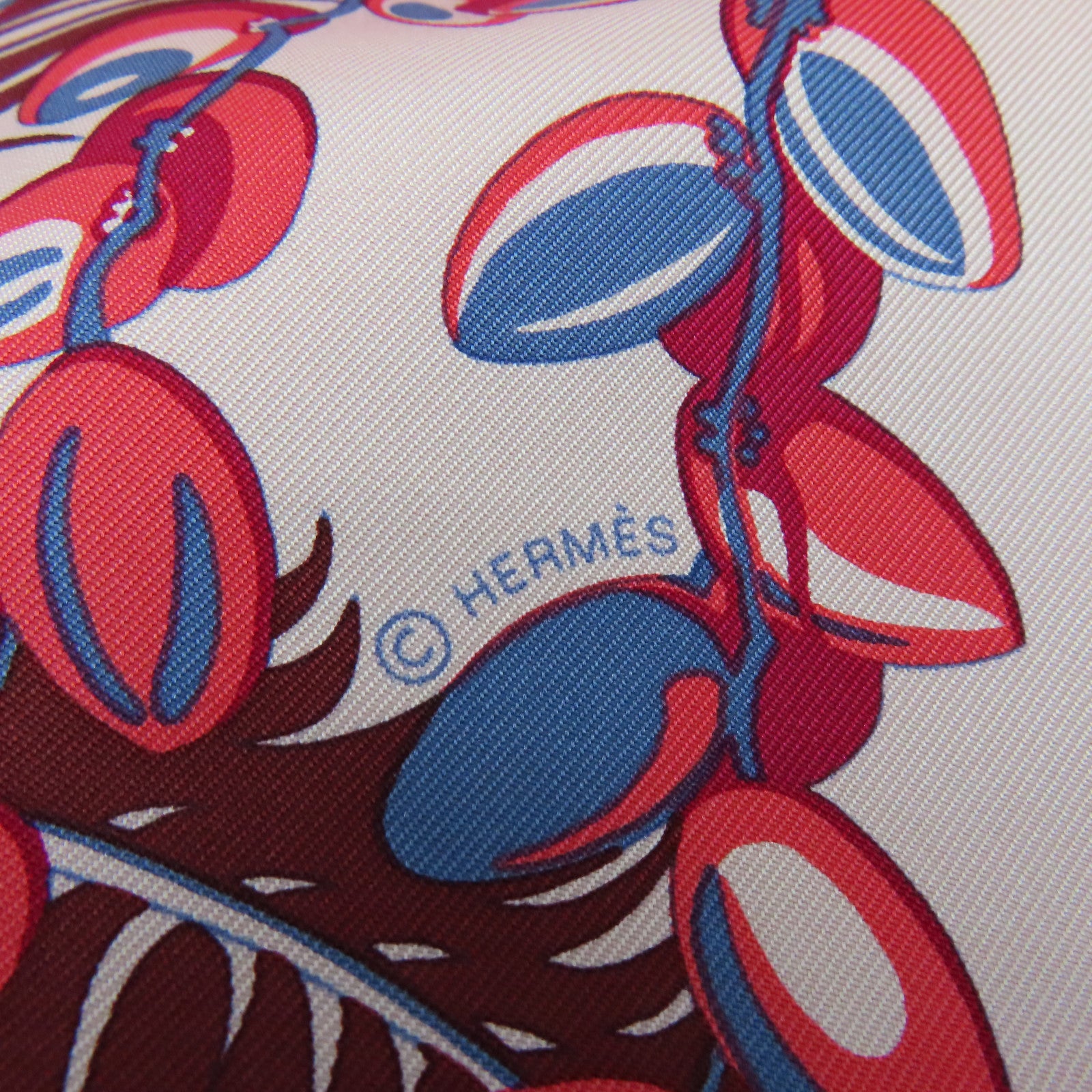 HERMES 絲質Scarf 90X90絲巾粉紅色/藍色
