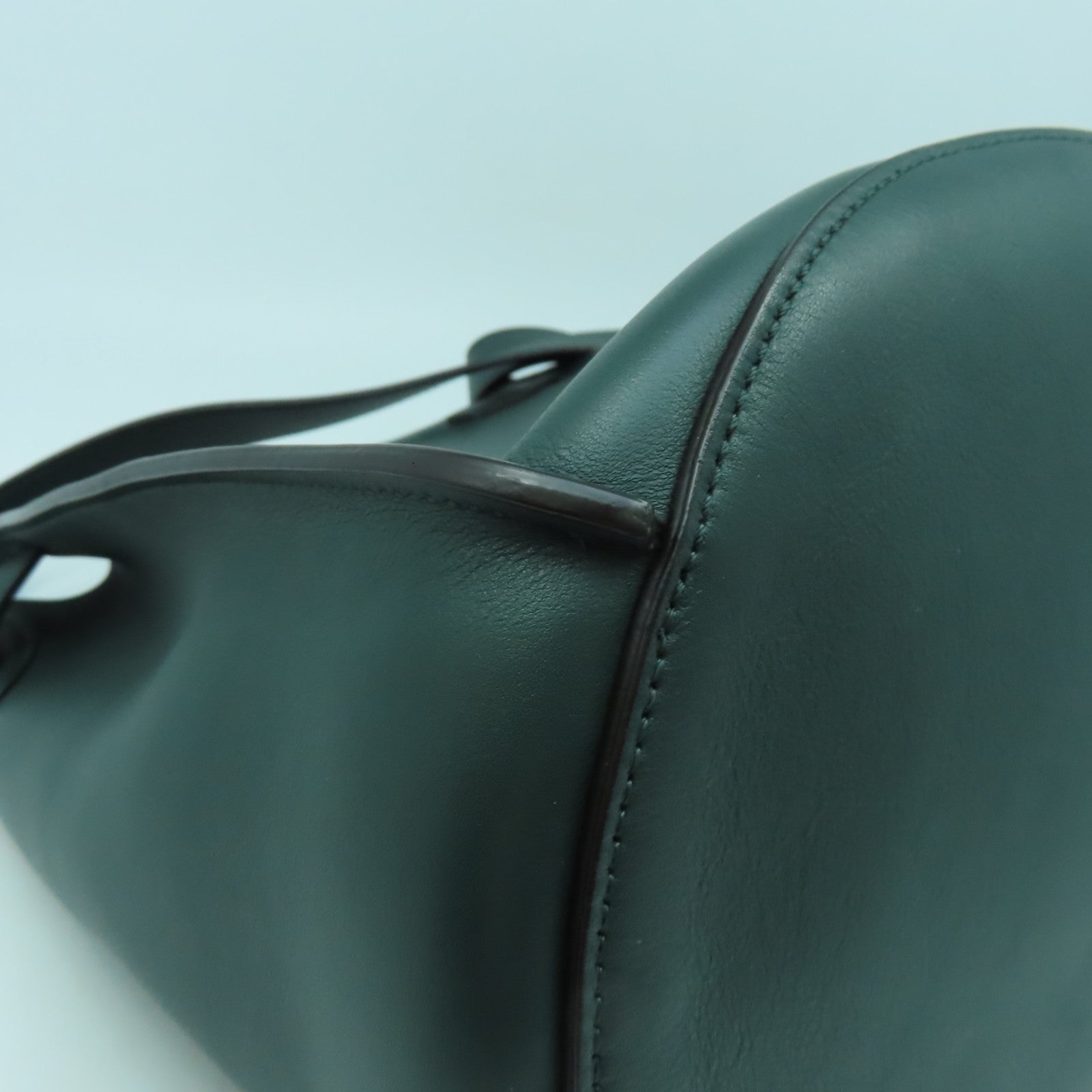 CELINE 牛皮皮革Big Bag Bucket銀扣肩背袋綠色