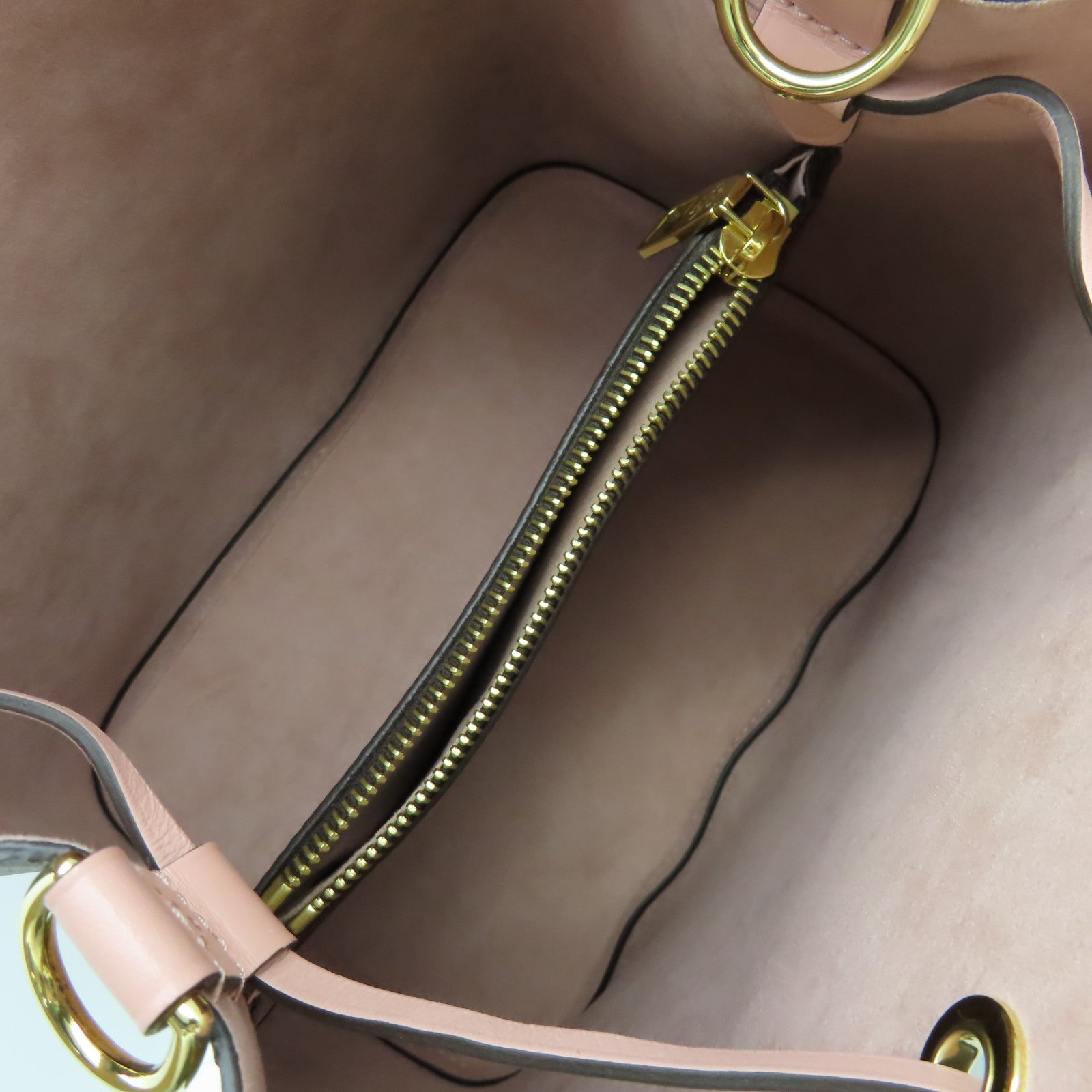LOUIS VUITTON Monogram NeoNoe MM金扣肩背袋啡色/粉紅色