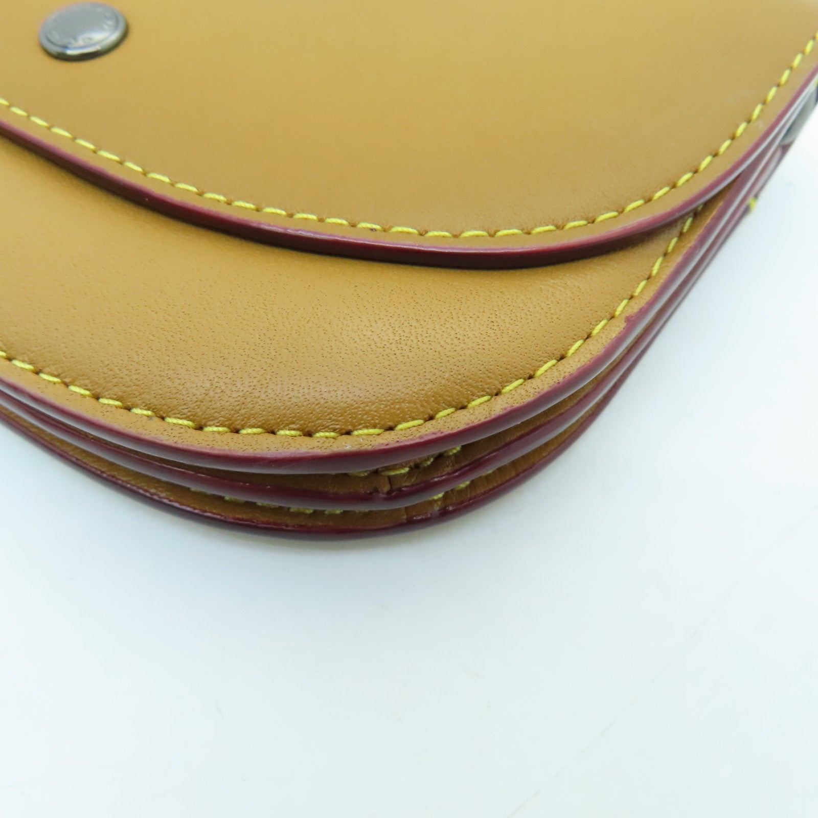 COACH cowhide leather Pouch wallet gold buckle wallet brown