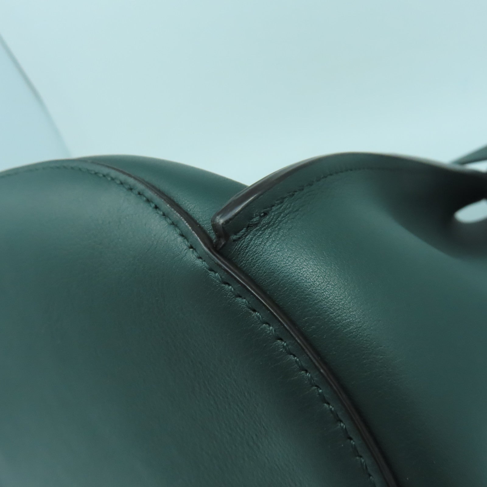CELINE 牛皮皮革Big Bag Bucket銀扣肩背袋綠色