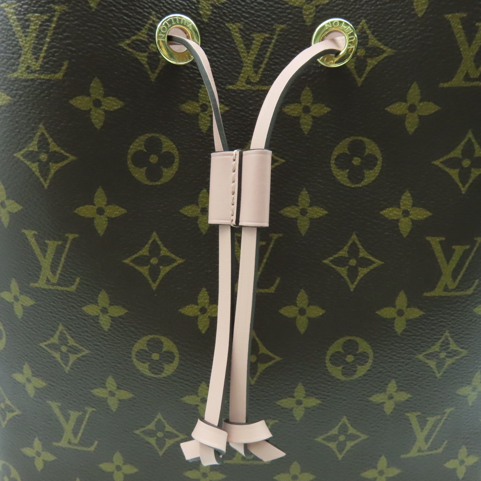 LOUIS VUITTON Monogram NeoNoe MM金扣肩背袋啡色/粉紅色