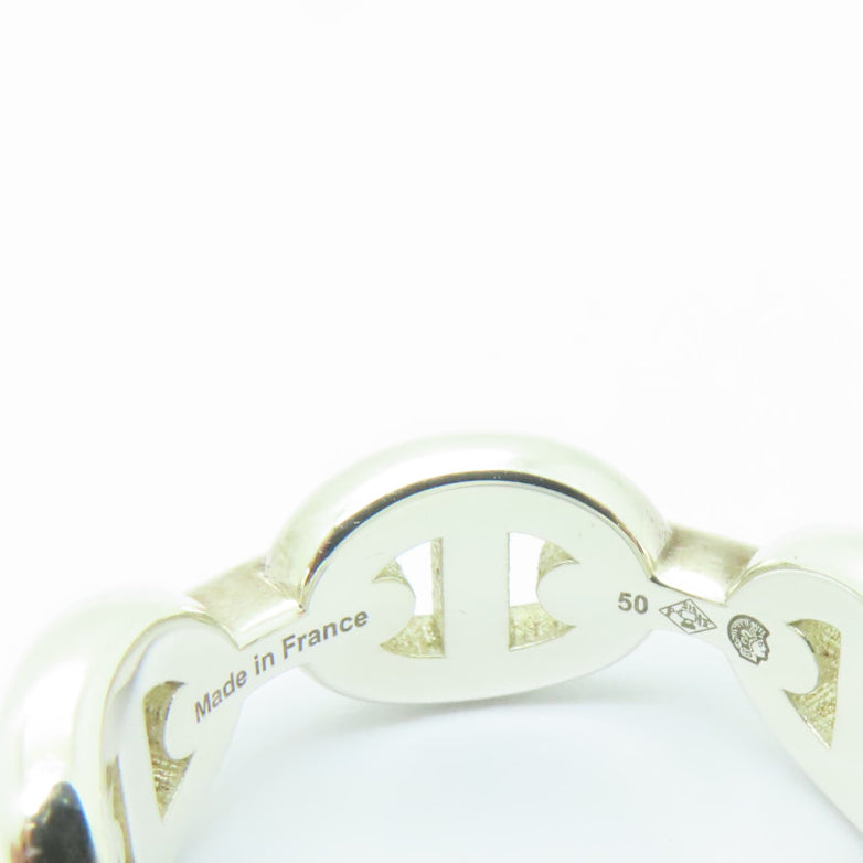 HERMES 925純銀Chaine d'ancre Enchainee Ring戒指#50