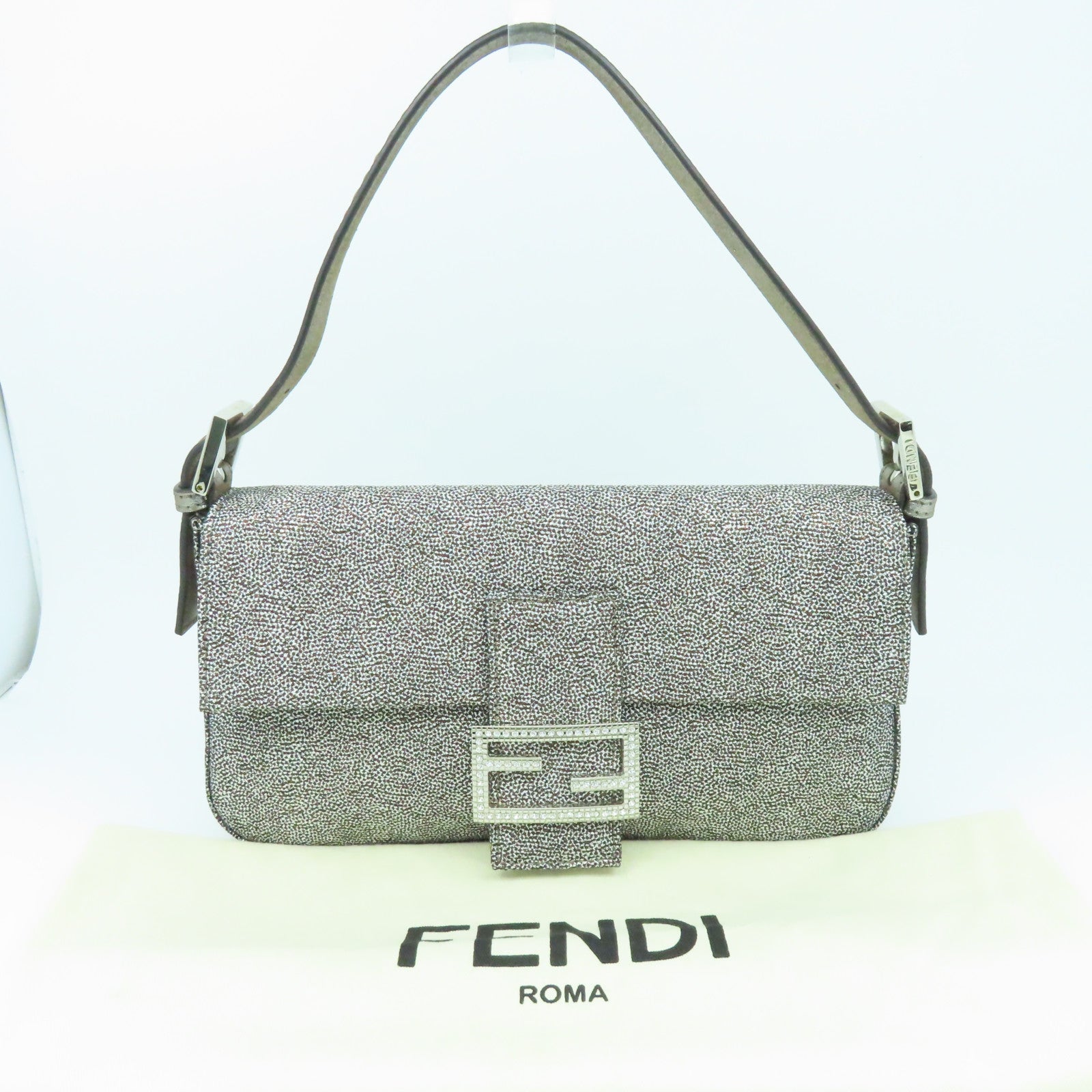 FENDI 布料Hand Bag銀扣手挽袋銀色