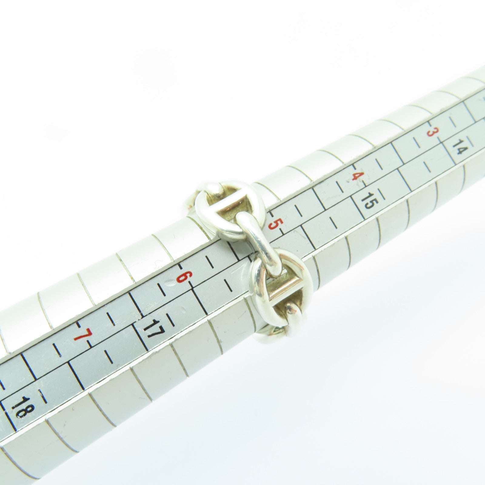 HERMES 925純銀Chaine d'ancre Enchainee Ring戒指#50