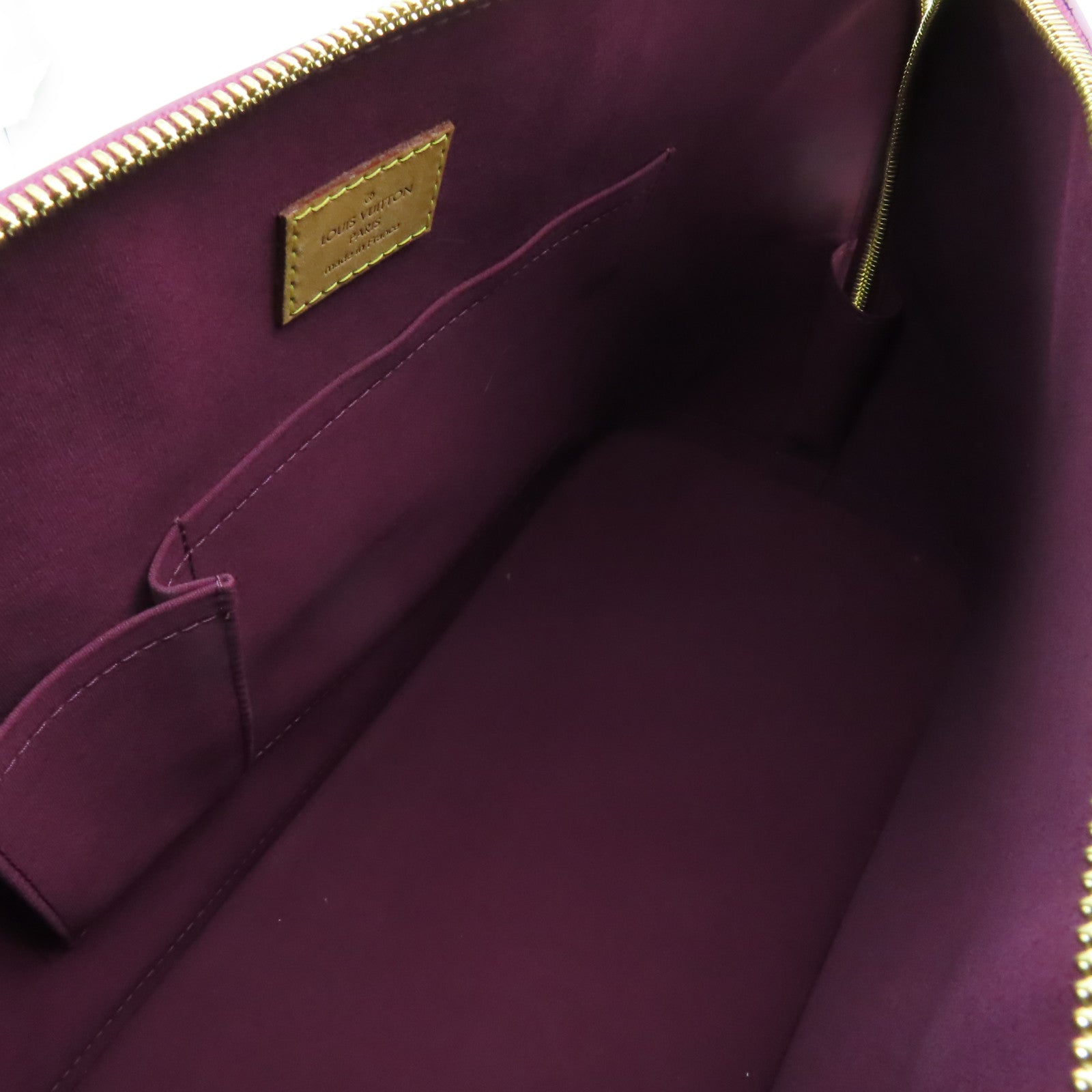 LOUIS VUITTON Vernis Alma MM金扣手挽袋紫色