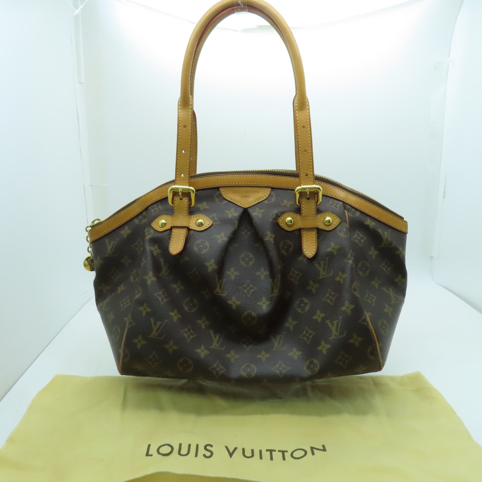 LOUIS VUITTON Monogram Tivoli GM金扣肩背袋啡色