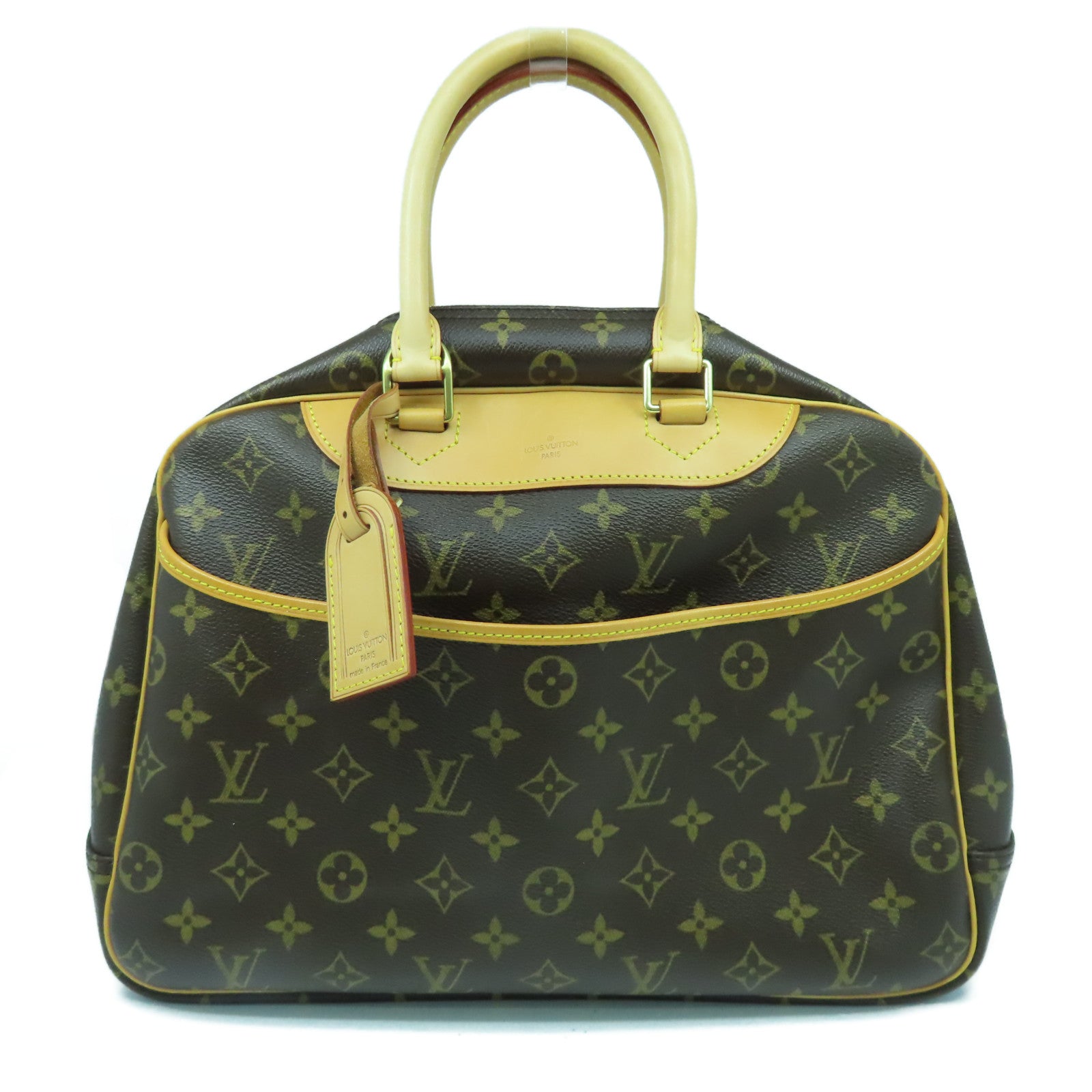 LOUIS VUITTON Monogram Deauville GM金扣手挽袋啡色