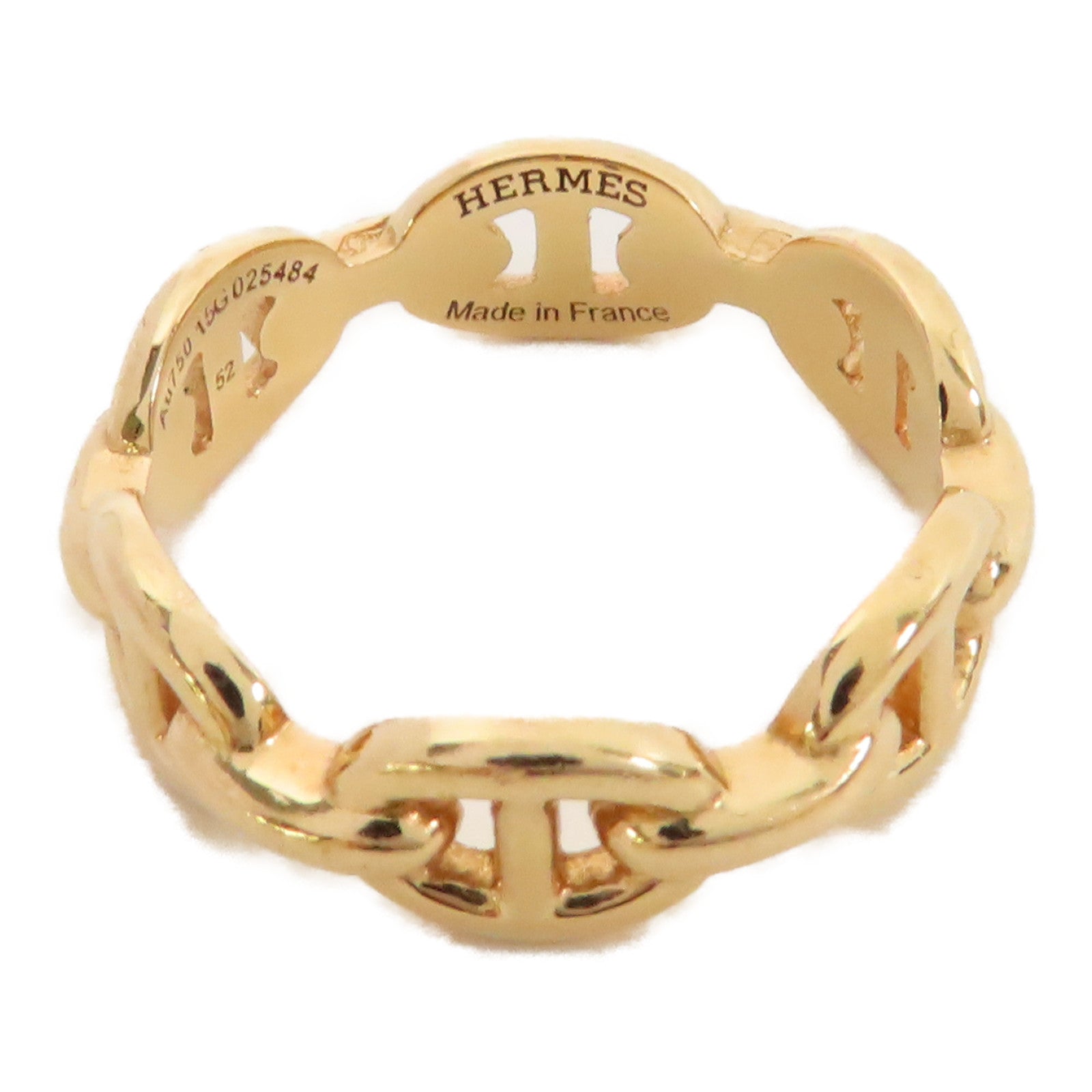 HERMES 18K黃金Chaine D Ancre Ring戒指US#5.75