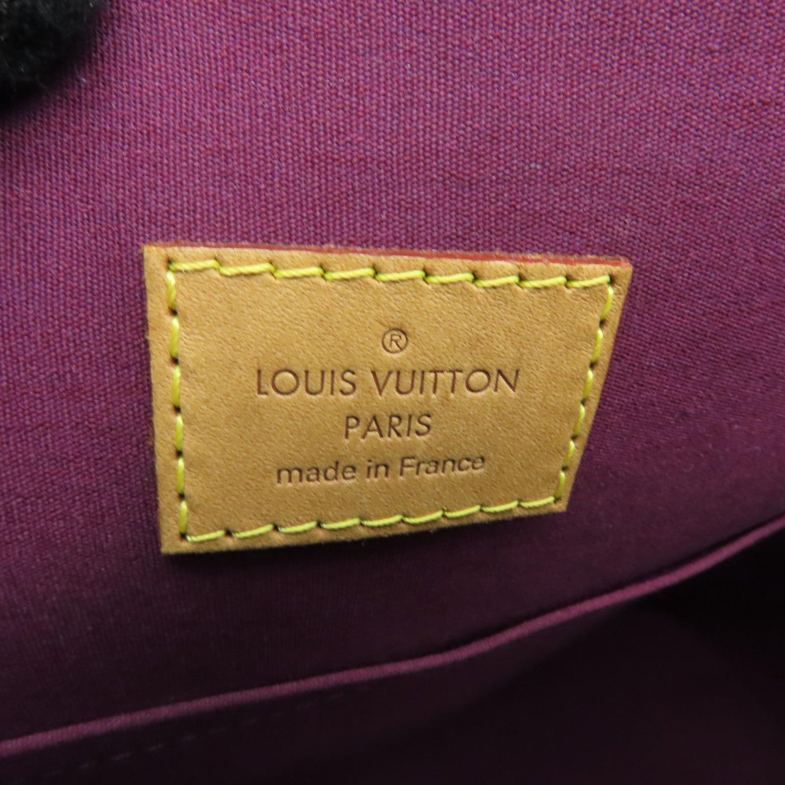 LOUIS VUITTON Vernis Alma MM金扣手挽袋紫色