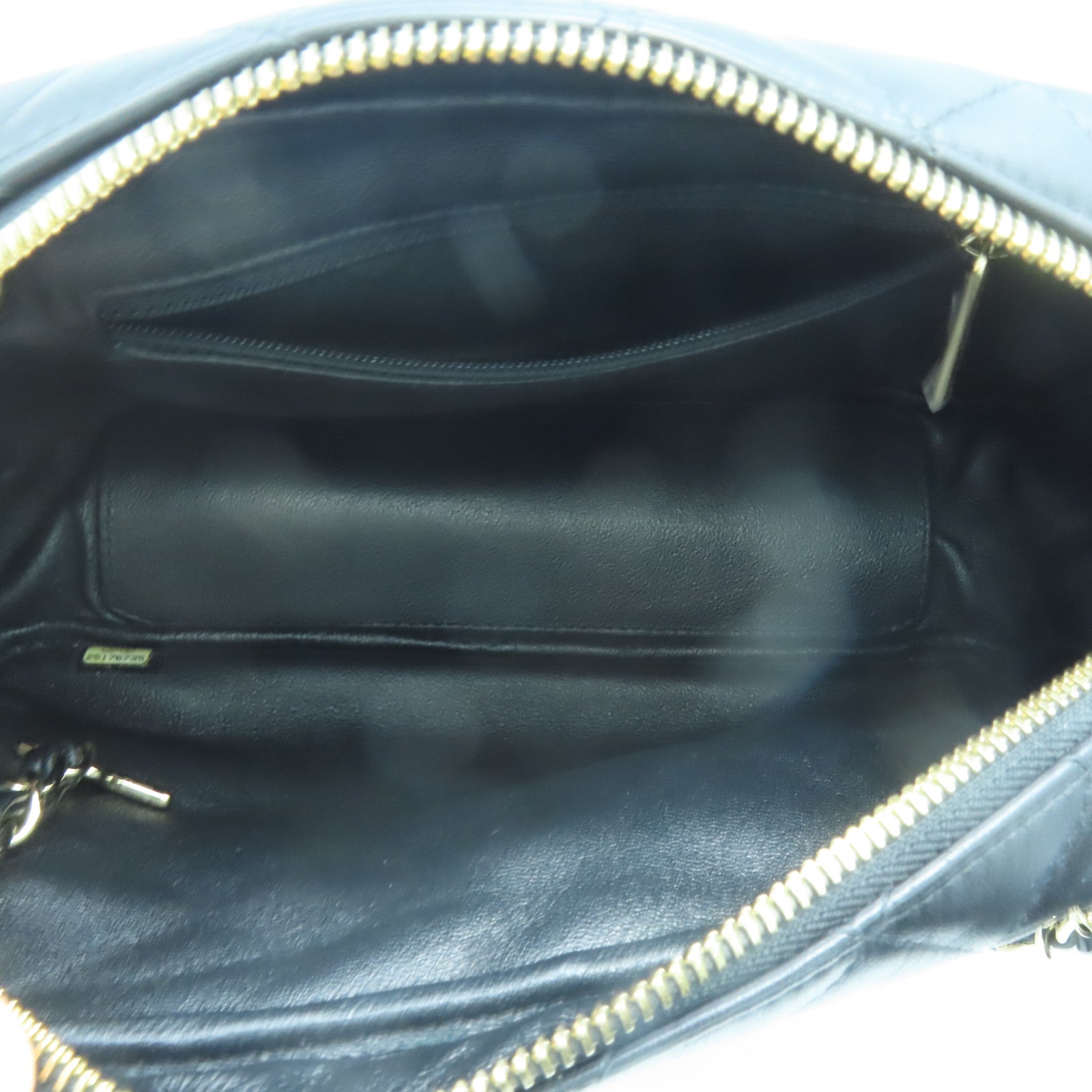 CHANEL 菱格羊皮皮革Chain Shoulder金扣鏈帶肩背袋黑色