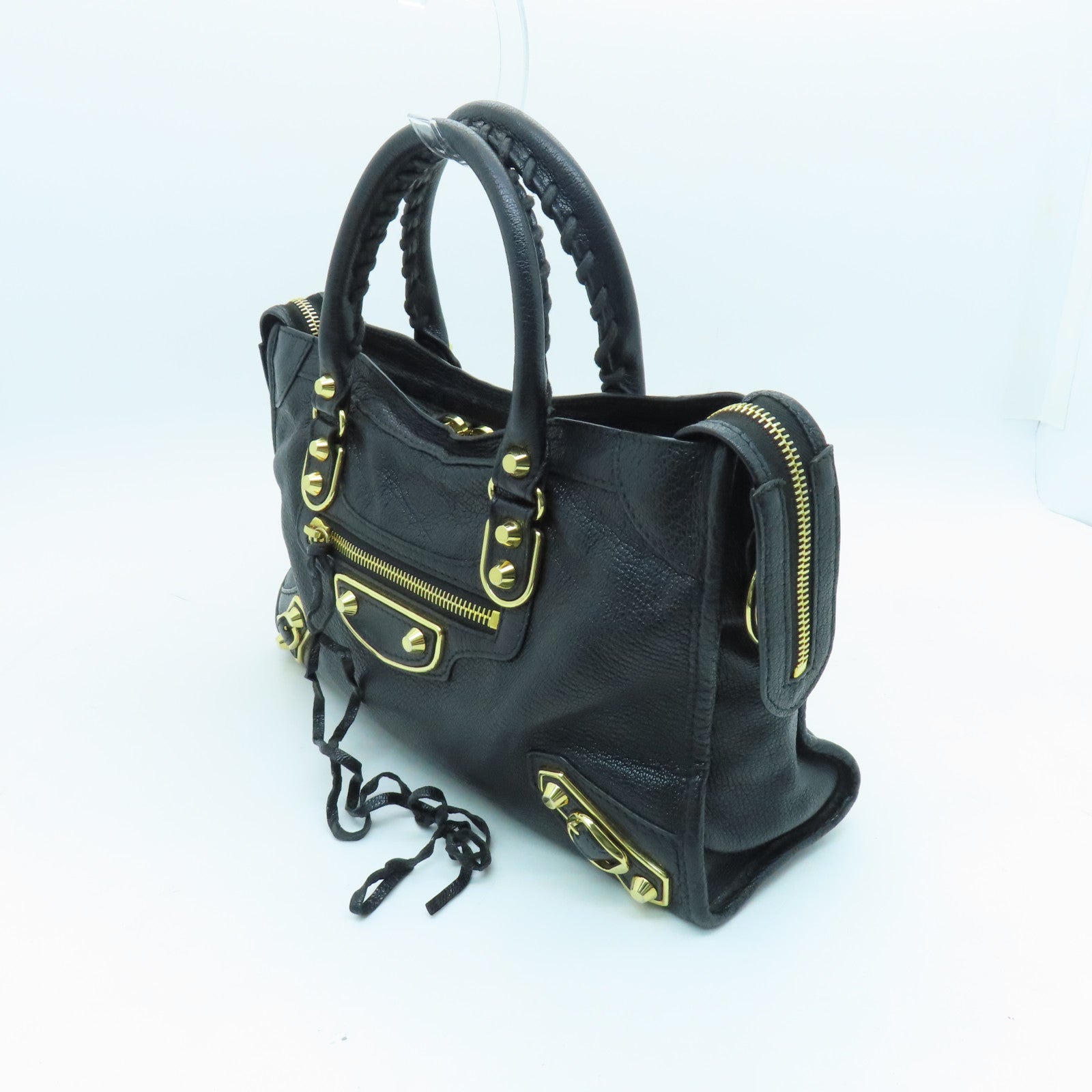 BALENCIAGA 牛皮皮革City Small金扣手挽肩背两用袋黑色