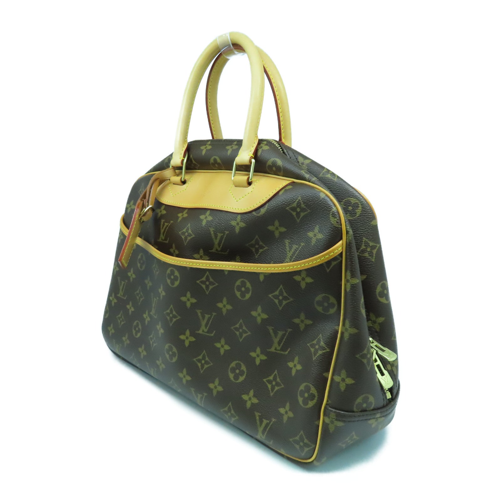 LOUIS VUITTON Monogram Deauville GM金扣手挽袋啡色