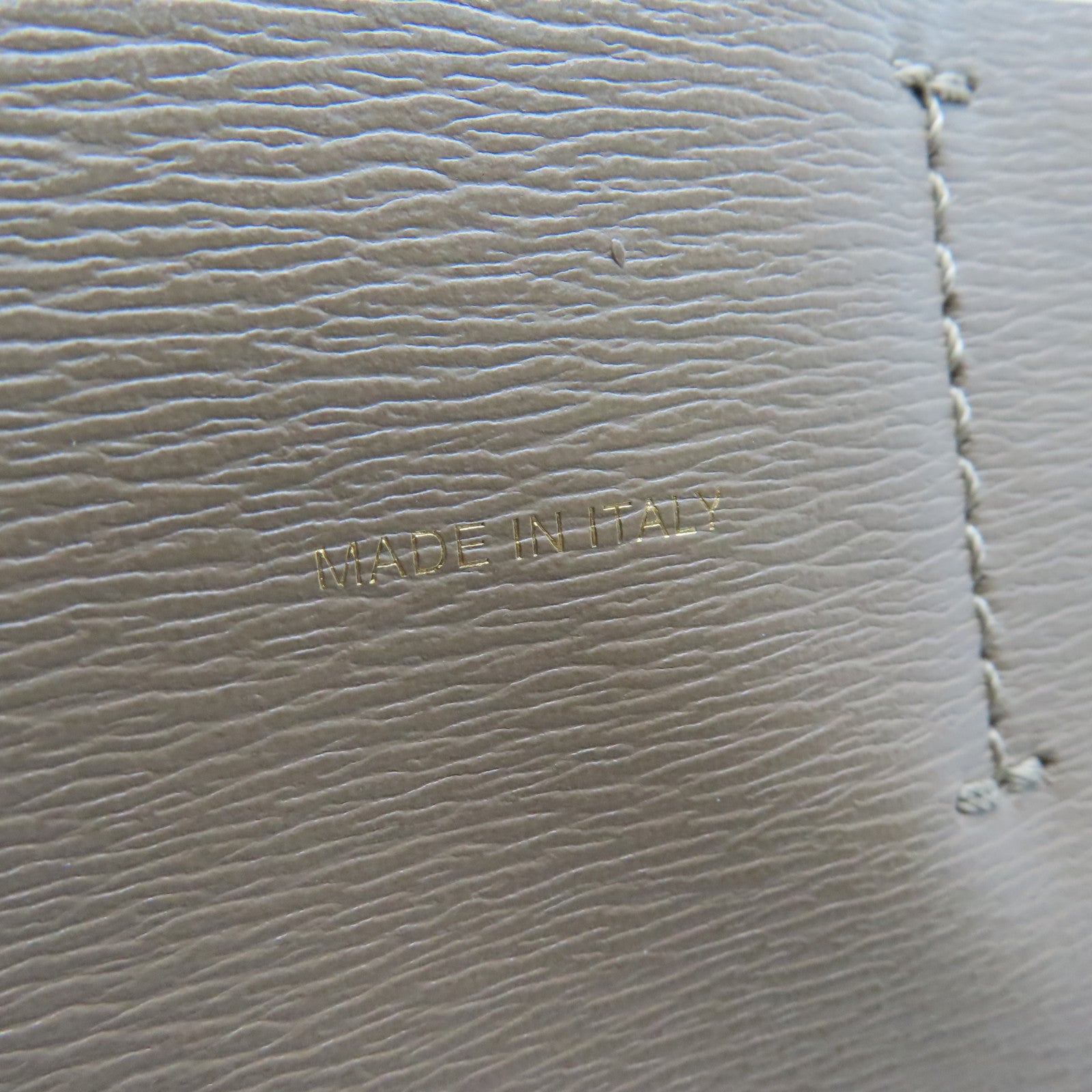 CELINE Cowhide Leather Cabas Gold Buckle Handle Shoulder Bag Beige
