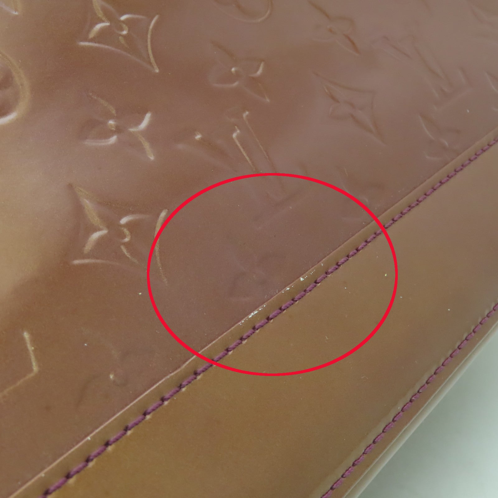 LOUIS VUITTON Vernis Alma MM金扣手挽袋紫色