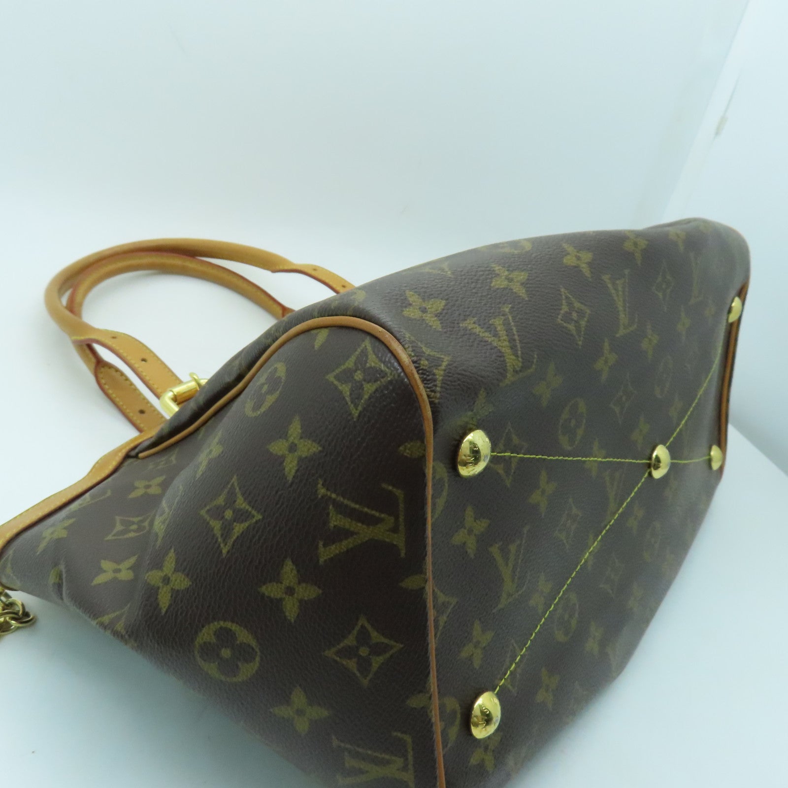LOUIS VUITTON Monogram Tivoli GM金扣肩背袋啡色
