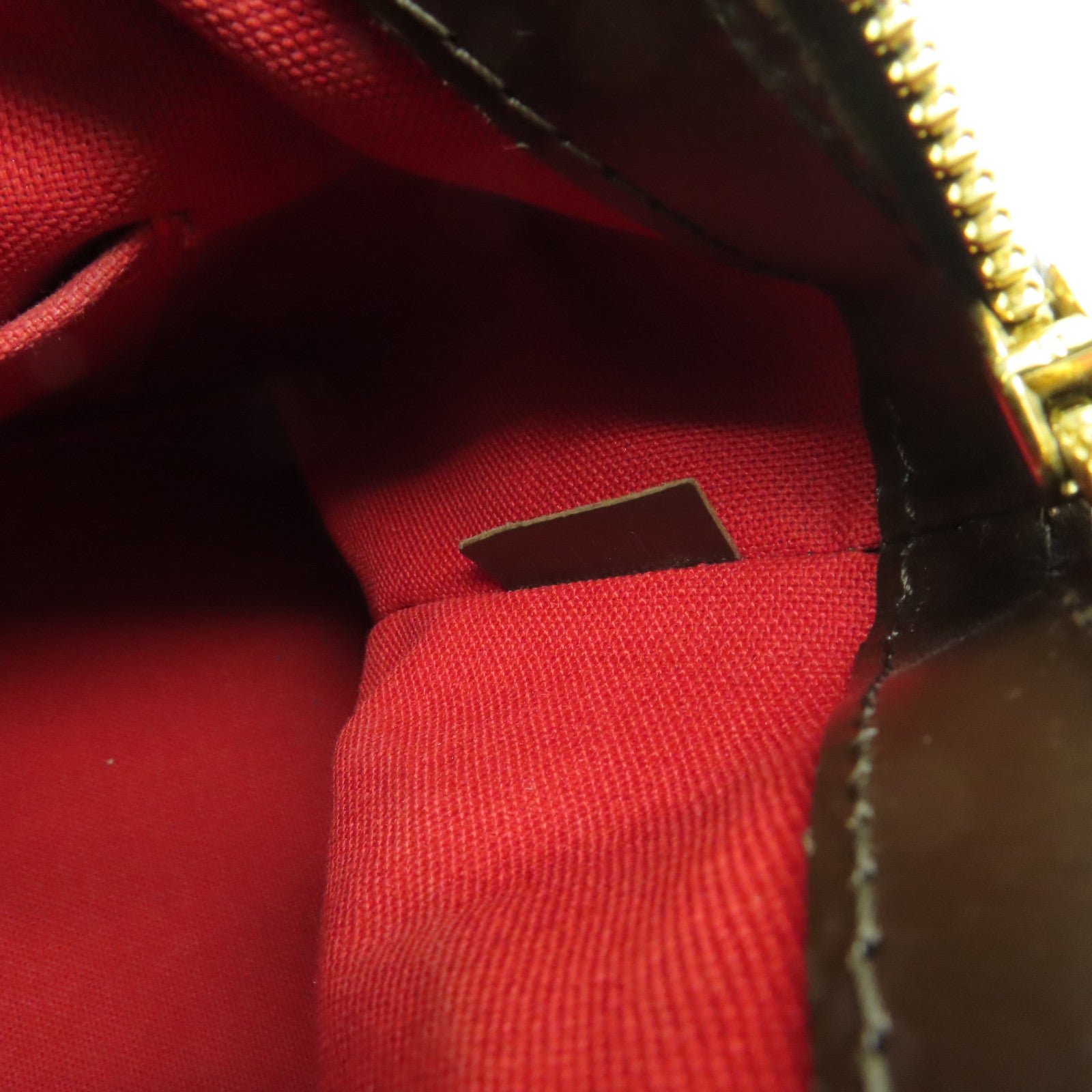 LOUIS VUITTON Damier Verona PM金扣手挽袋棕色
