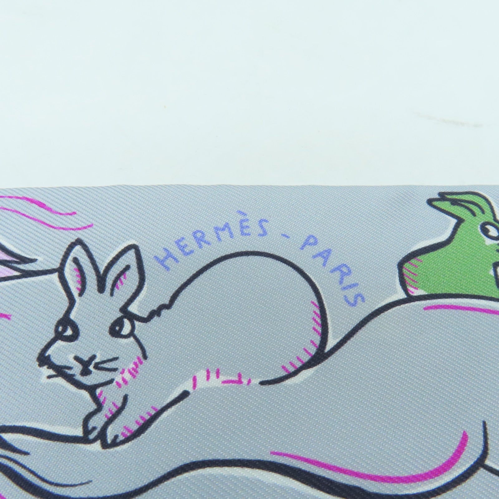 HERMES 【激減優惠】絲質Twilly絲巾灰色/彩色