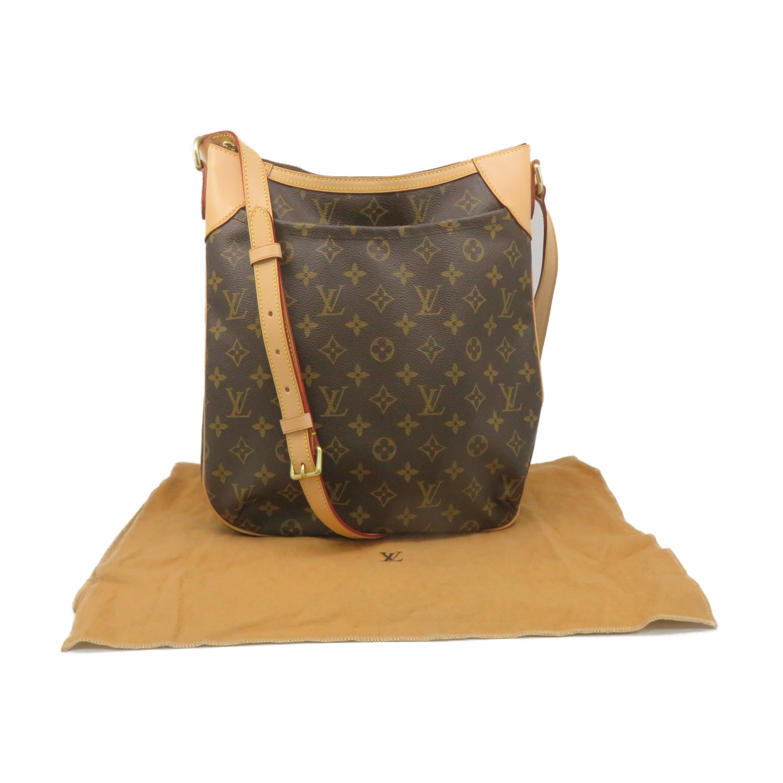 LOUIS VUITTON Monogram Odeon GM Shoulder Bag brown