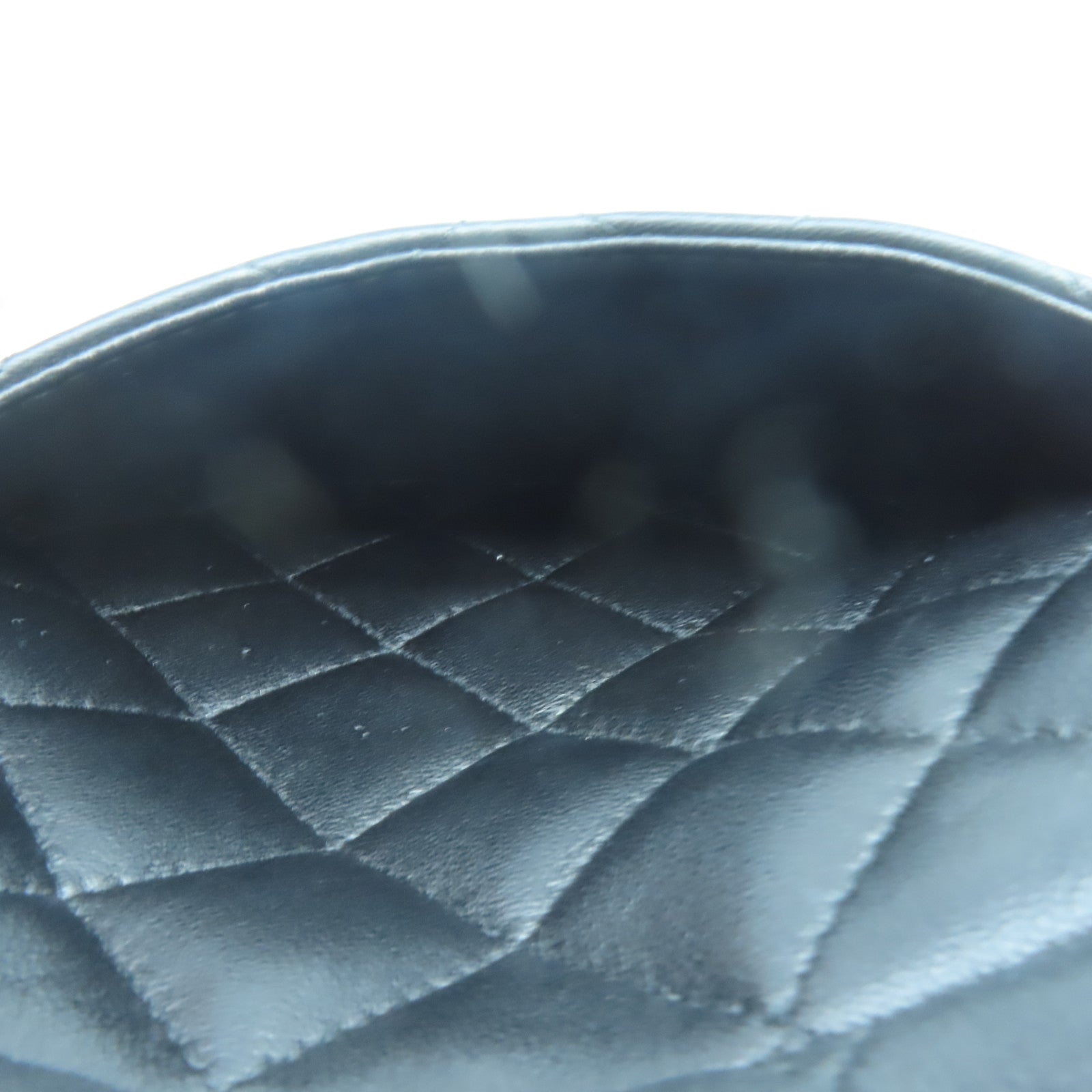 CHANEL 菱格羊皮皮革Chain Shoulder金扣鏈帶肩背袋黑色