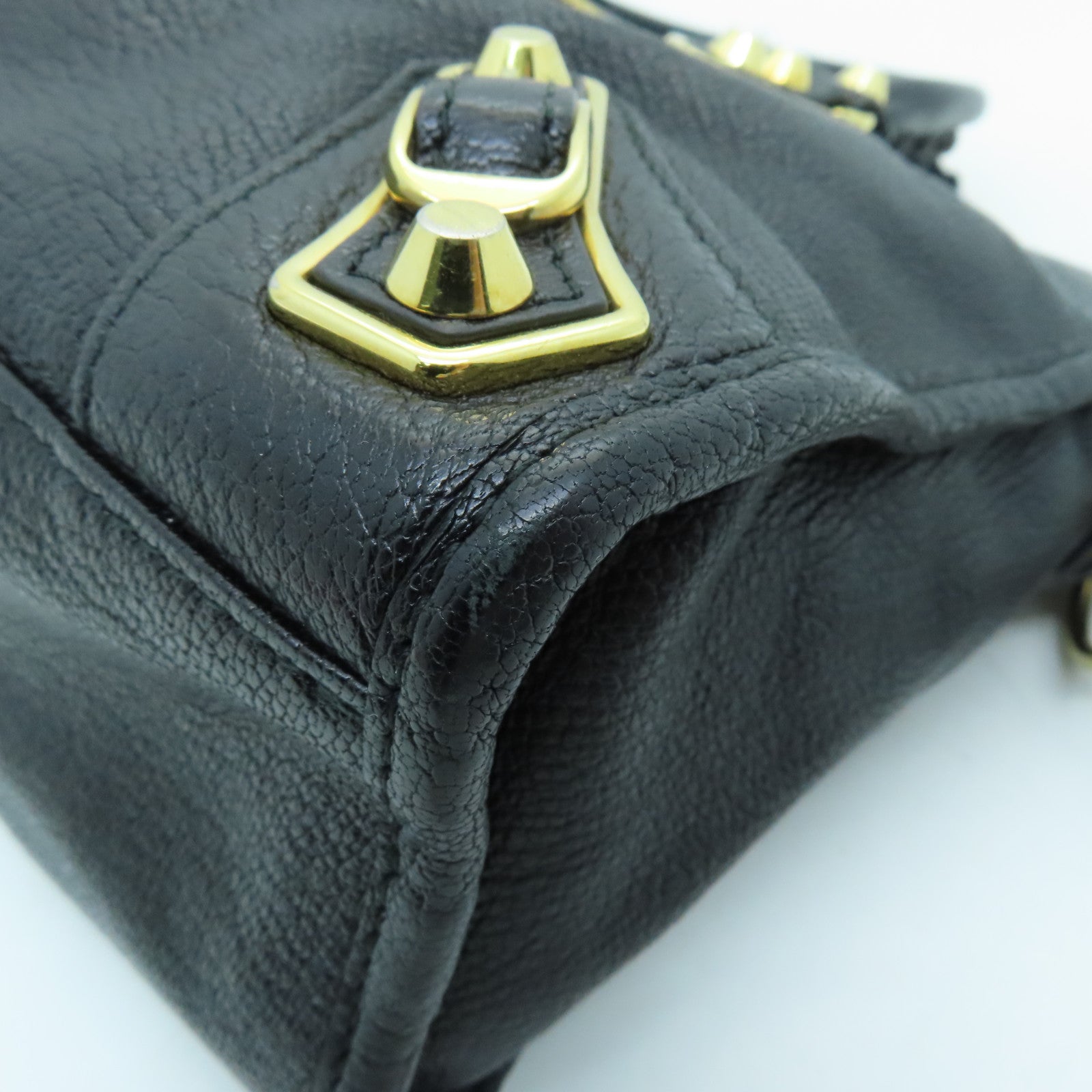 BALENCIAGA 牛皮皮革City Small金扣手挽肩背两用袋黑色