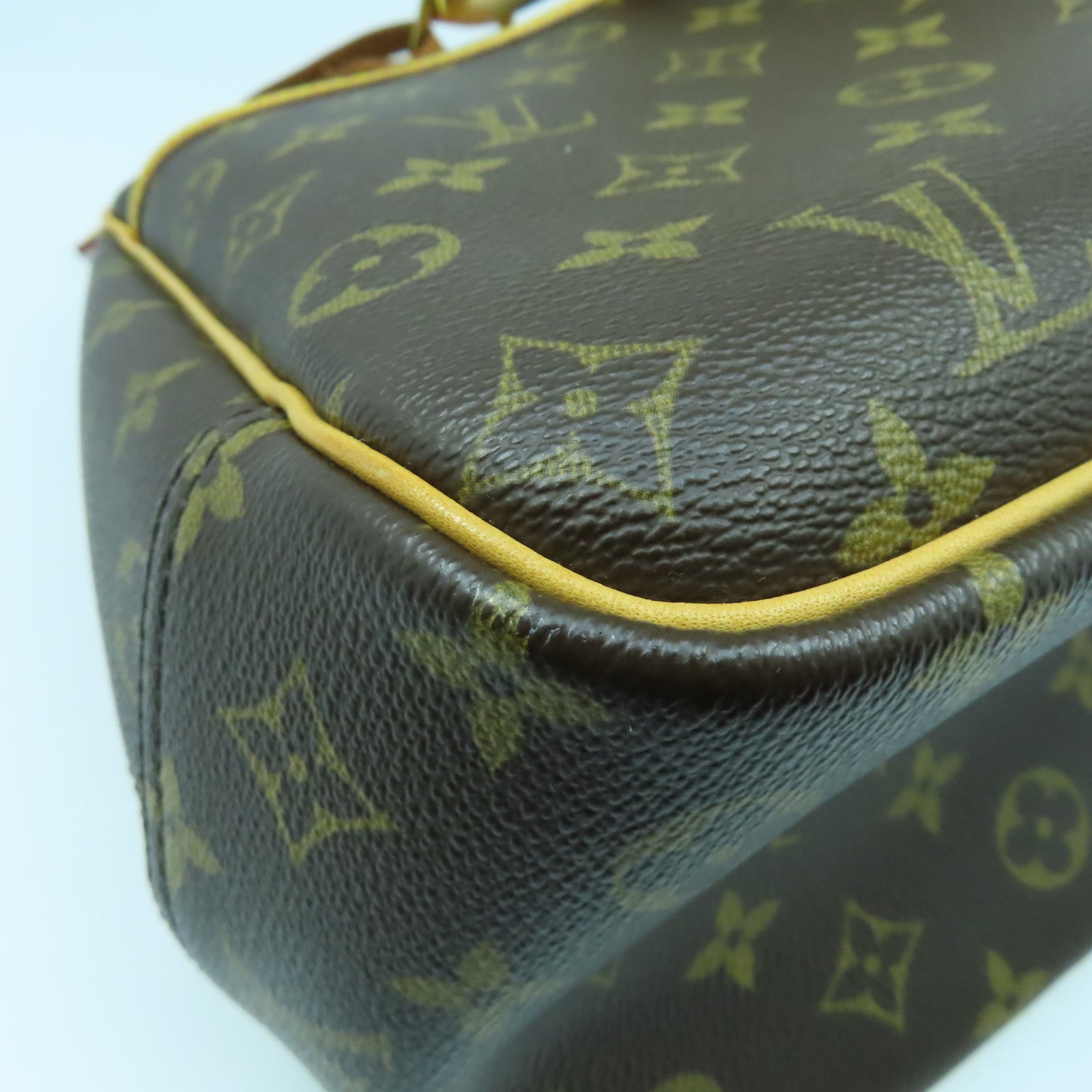 LOUIS VUITTON Monogram Deauville GM金扣手挽袋啡色