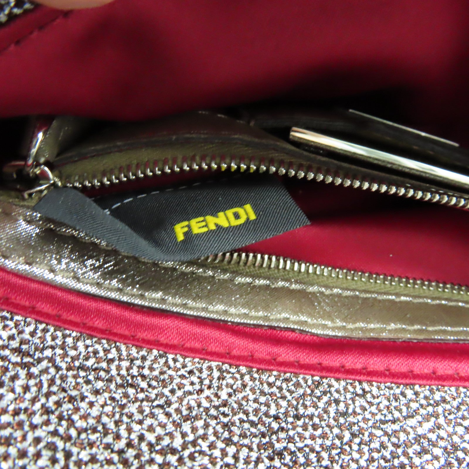 FENDI 布料Hand Bag銀扣手挽袋銀色
