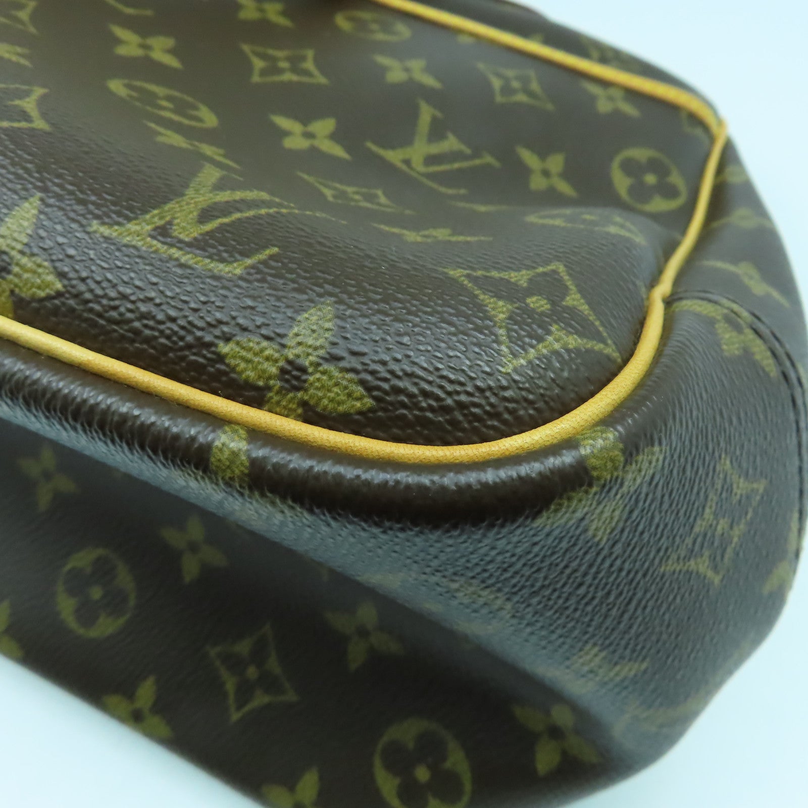 LOUIS VUITTON Monogram Deauville GM金扣手挽袋啡色