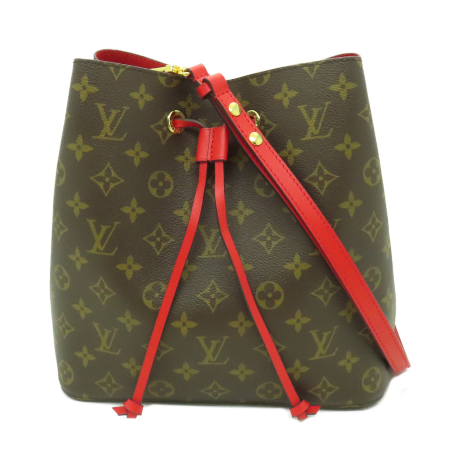 LOUIS VUITTON Monogram NeoNoe MM金扣肩背袋棕色