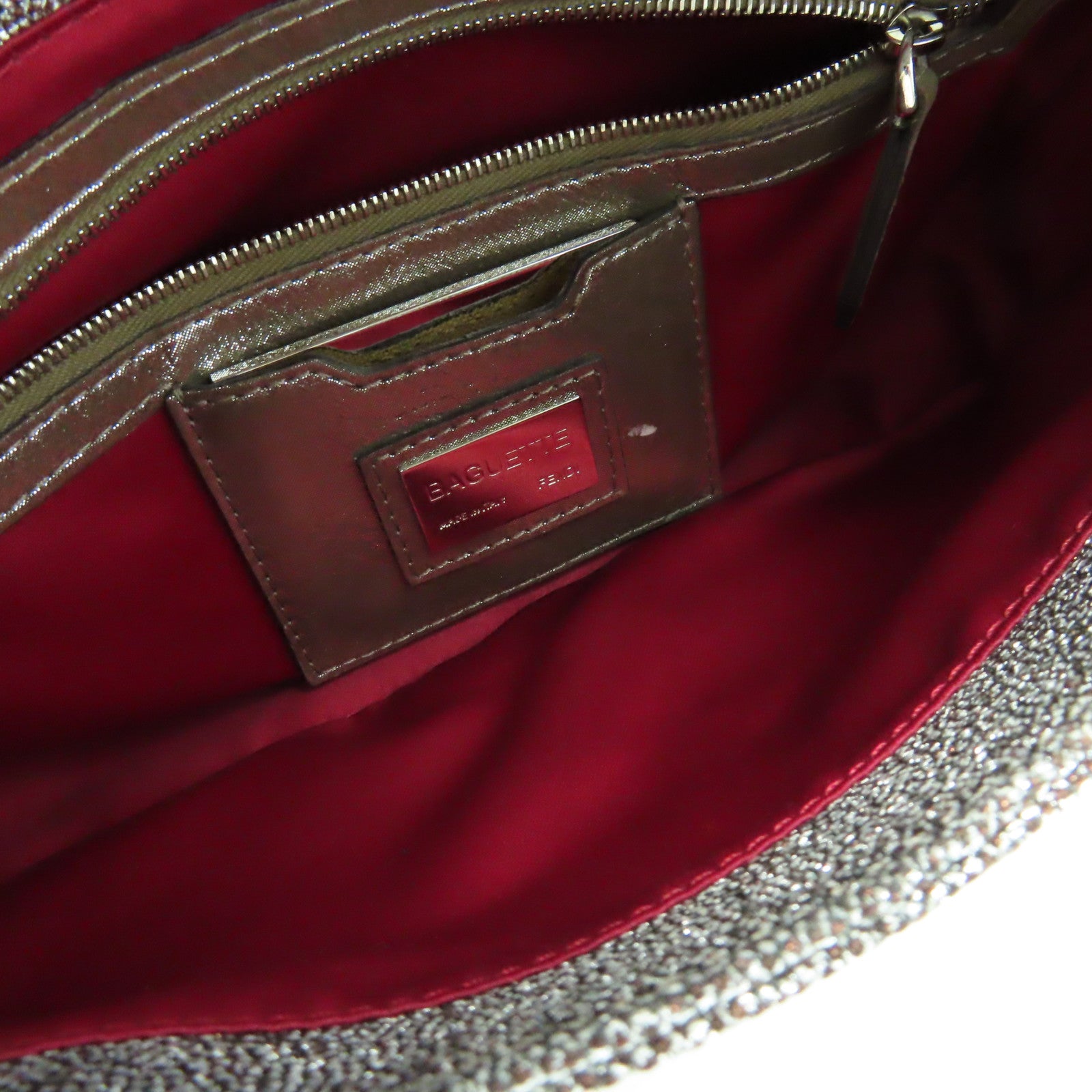 FENDI 布料Hand Bag銀扣手挽袋銀色