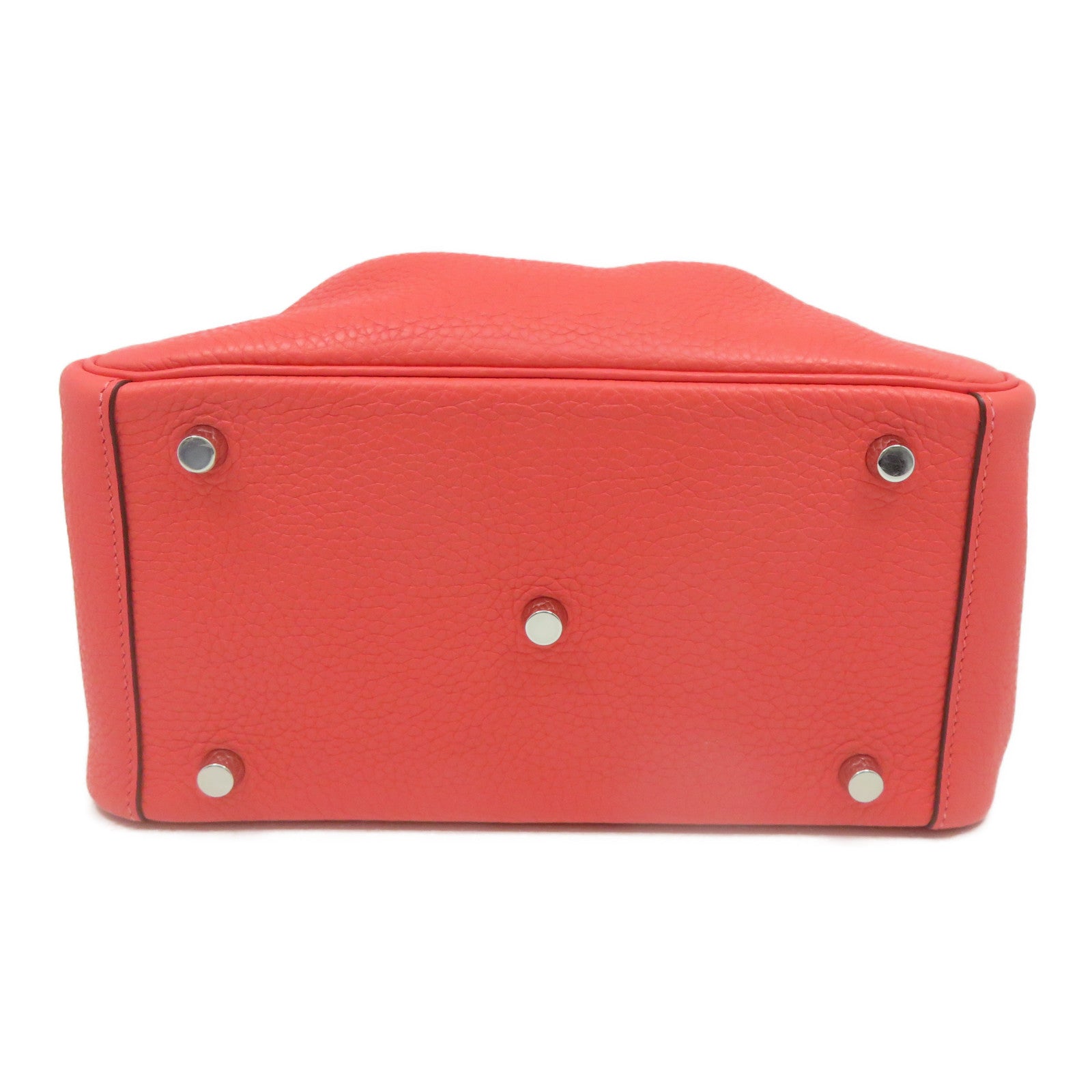HERMES [Sharp Discount] Clemence Leather Lindy 26 Silver Buckle Hand Bag Pink
