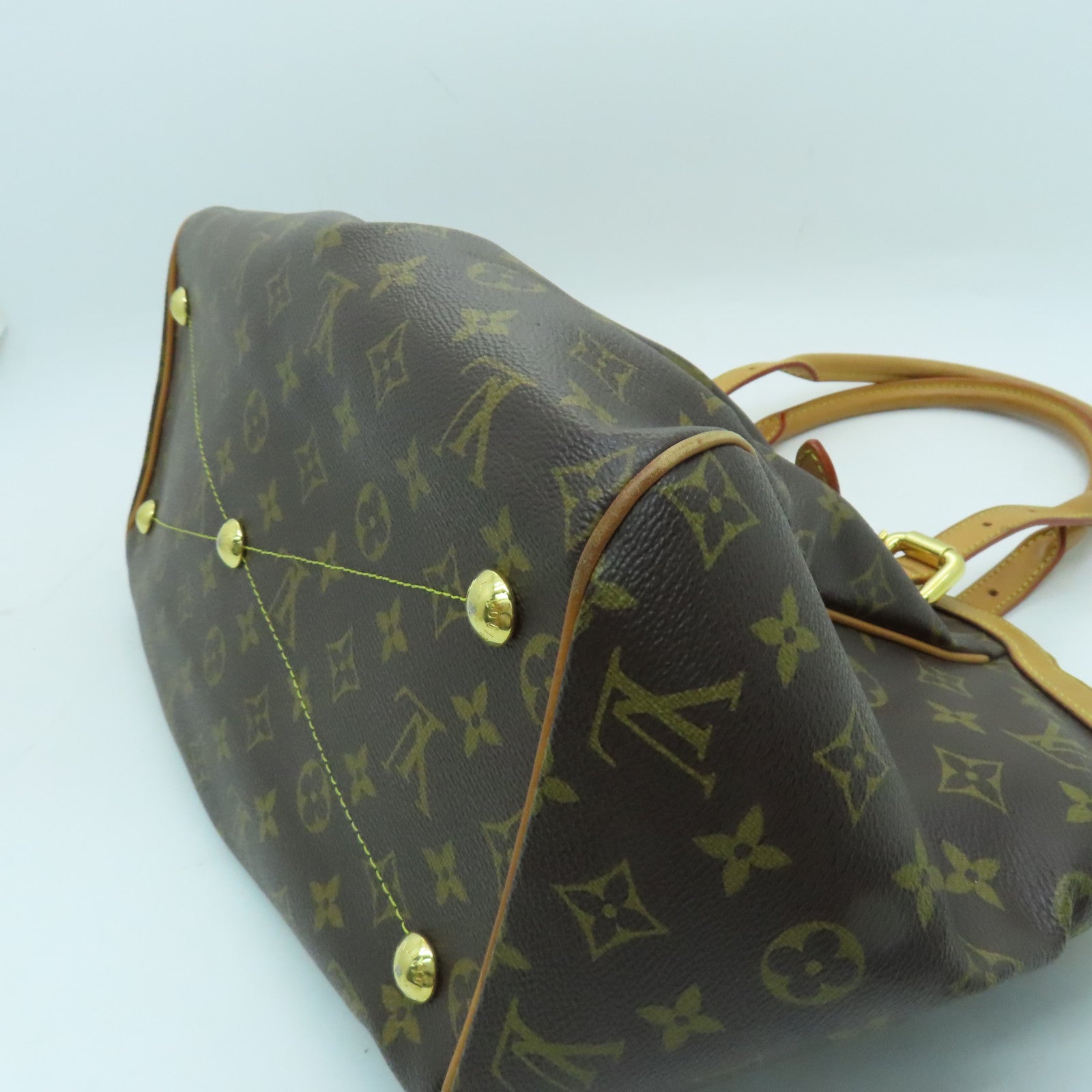 LOUIS VUITTON Monogram Tivoli GM金扣肩背袋啡色